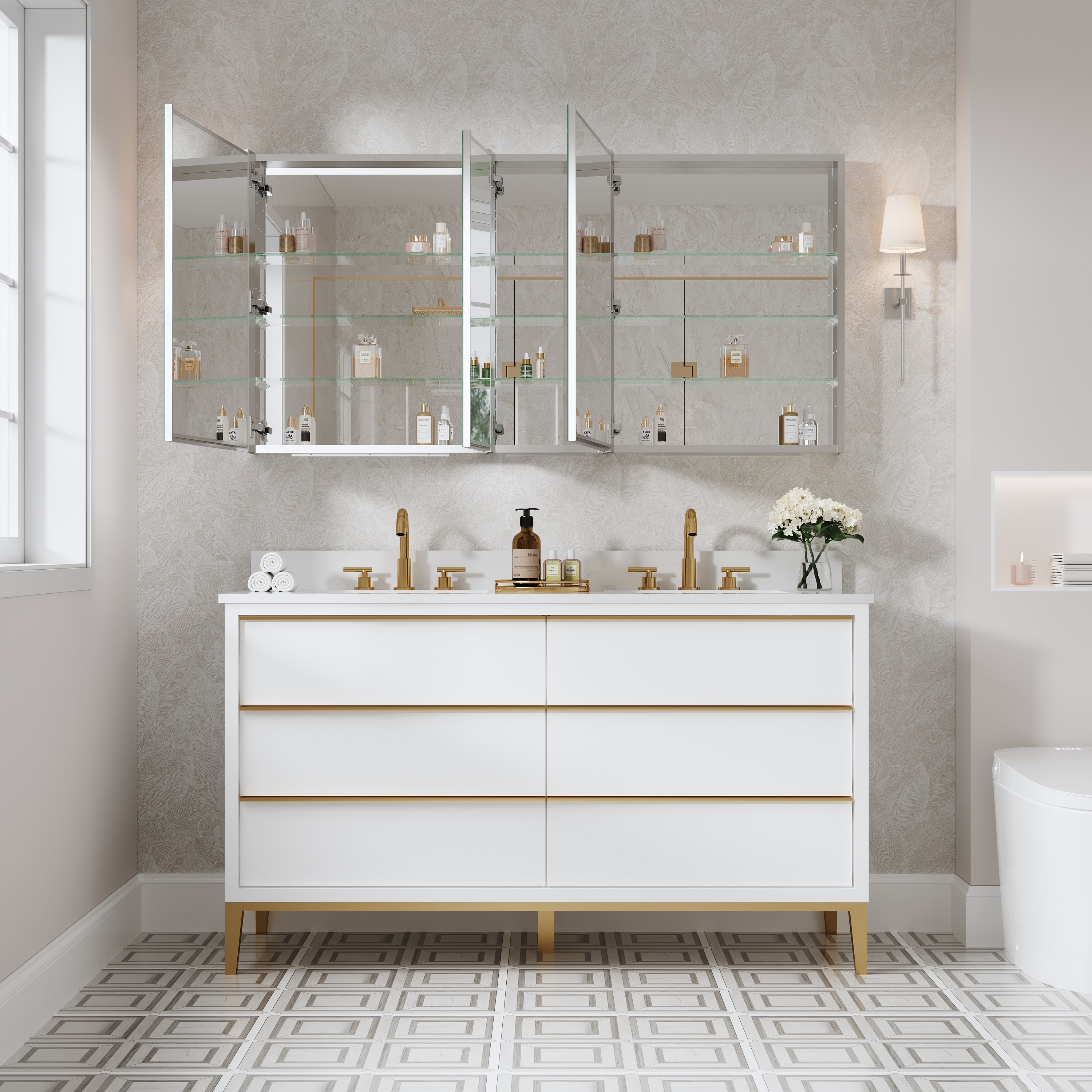 WELLFOR ROSA24TY24L Bathroom-Wall-Cabinets - View #4