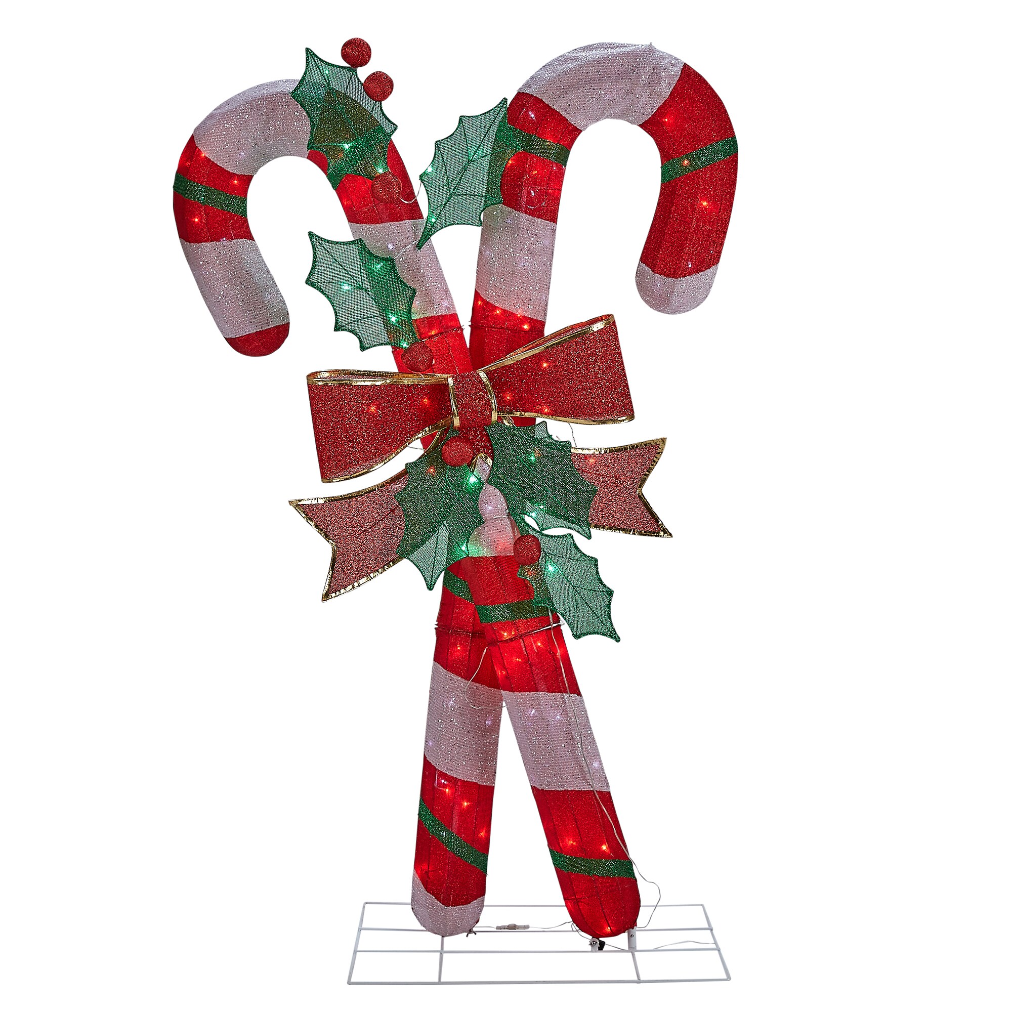 Holiday Living 72-in Candy Cane Free Standing Decoration with ...