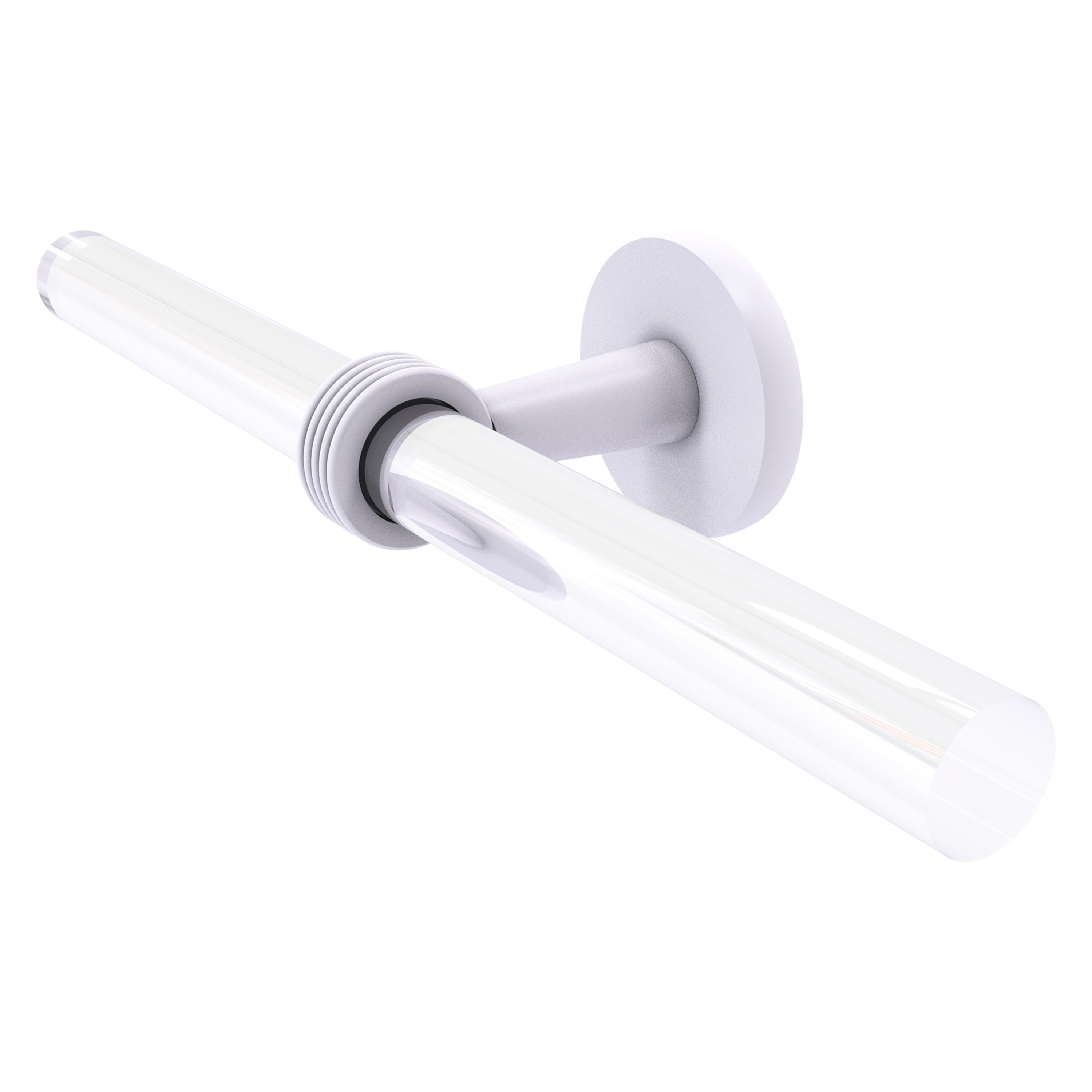 Allied Brass CV-HTBG-2-WHM Clearview 18-in Matte White Wall mount Double Towel Bar