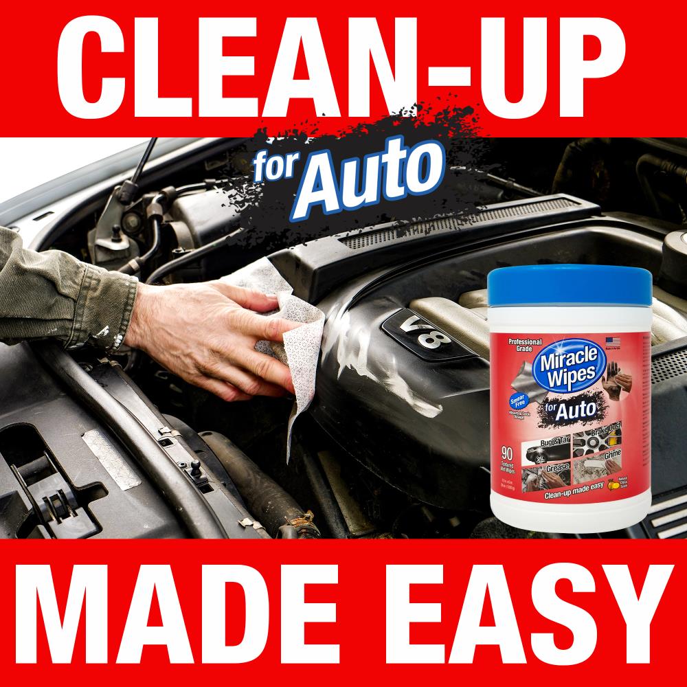 Miracle Brands MiracleWipes for Auto - 90 Ct Streak-Free Car Exterior  Cleaner - Removes Grease, Grime, and More - Safe for All Finishes in the  Car Exterior Cleaners department at