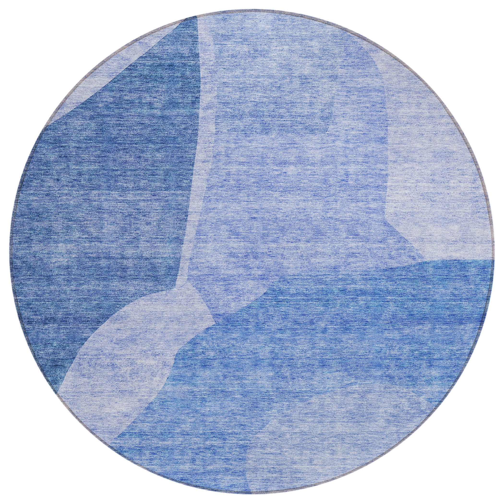 Addison Rugs ACN665NA8RO Chantille ACN665NA 8 x 8 (ft) Polyester Blue Round Indoor/Outdoor Geometric Machine washable Area rug
