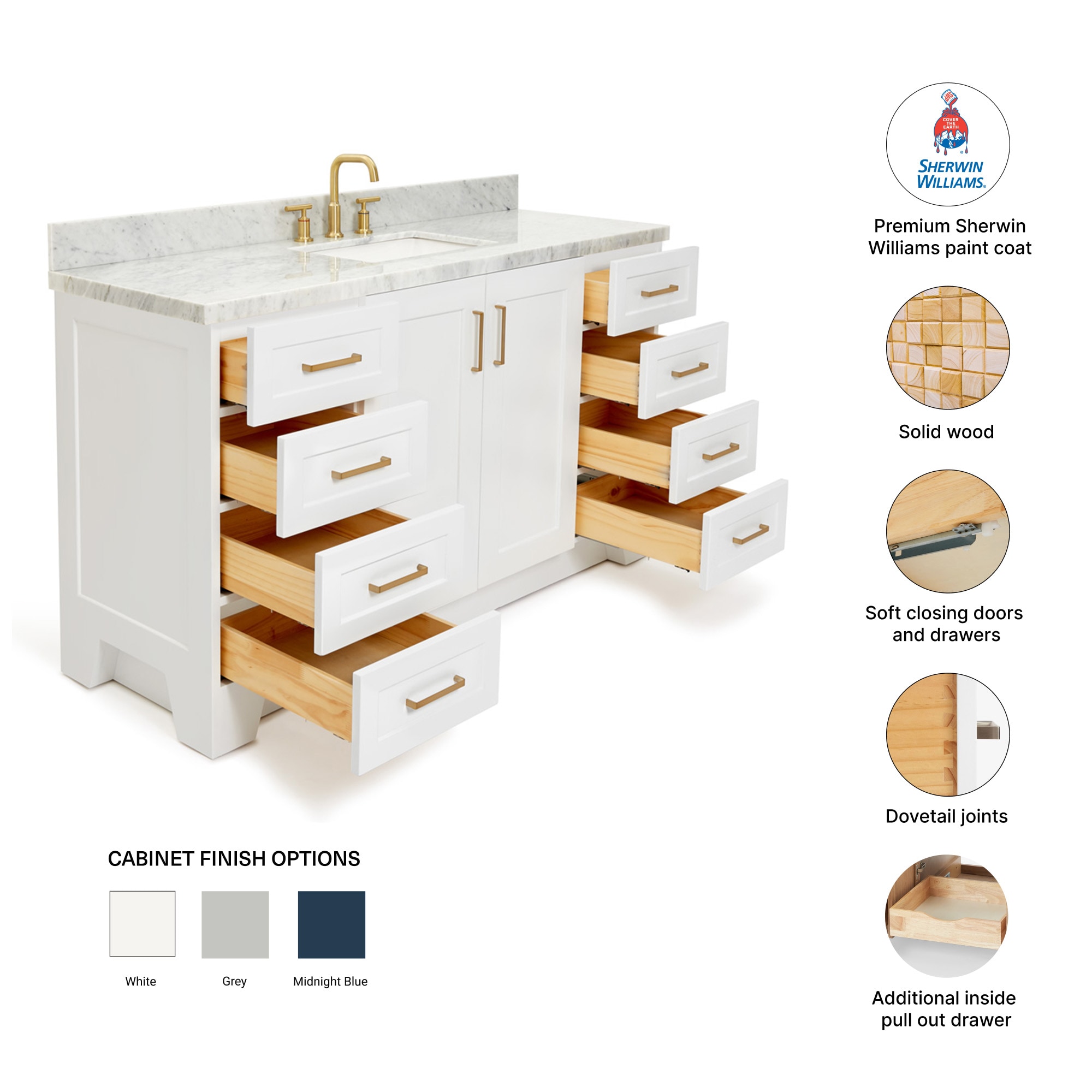 ARIEL Q061SCWRVOWHT Bath-Vanity-Combo - View #5