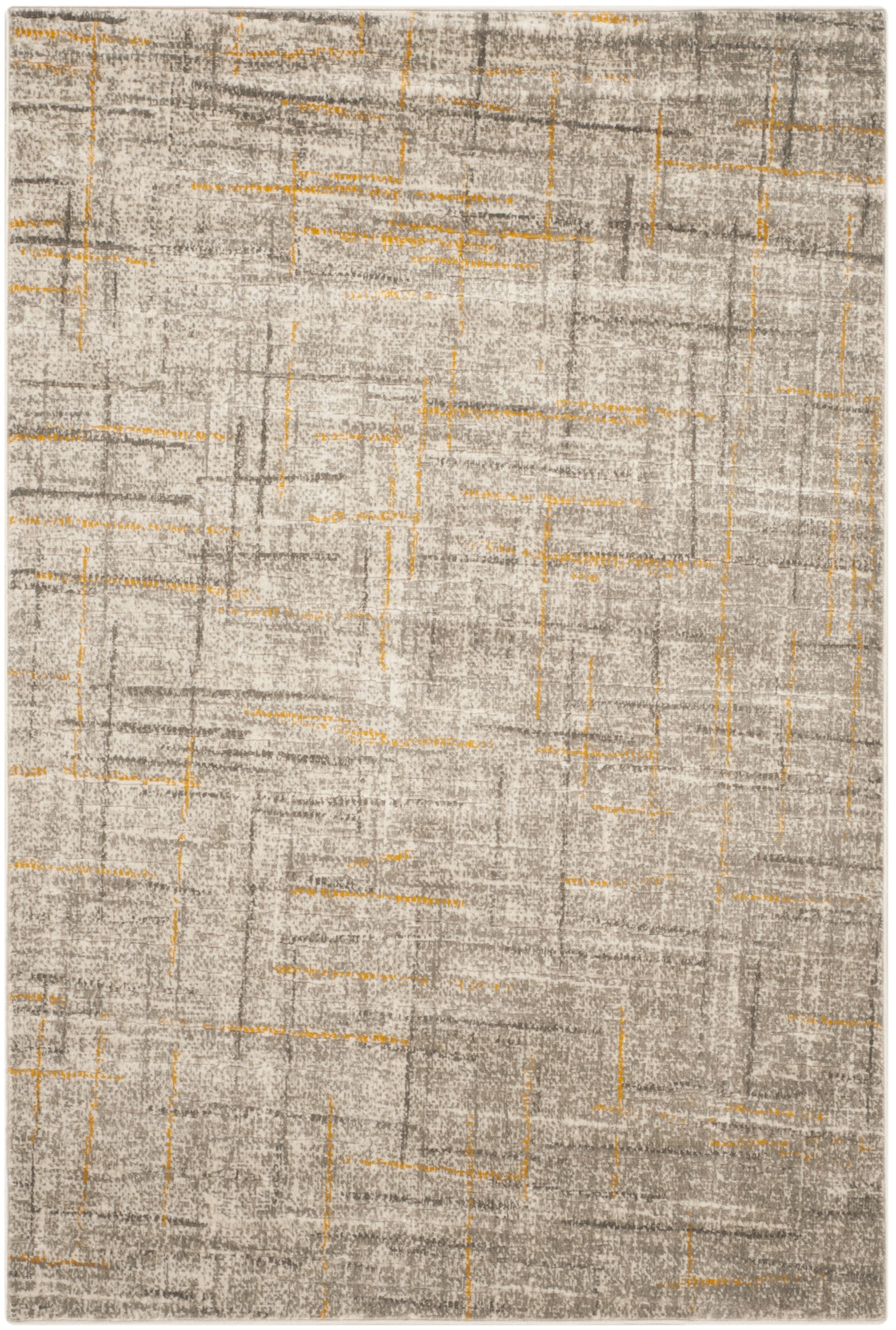 Elysian Gray Floral Hand-Knotted Reversible Synthetic Rug - 47"x5"