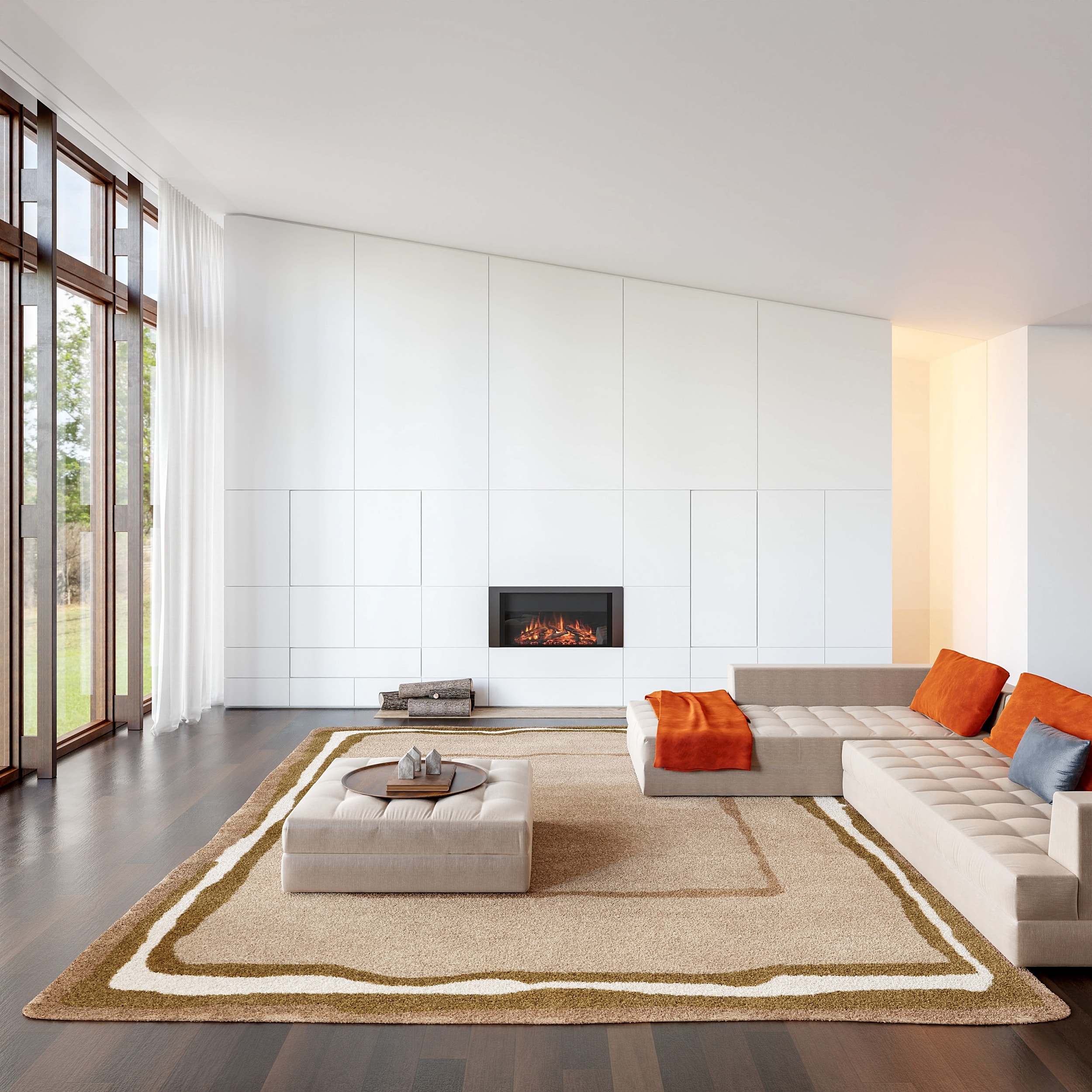 nuLOOM 200MTHD03A-10014 Contessa Bordered Wool 10ft. x 14ft. Taupe Area Rug