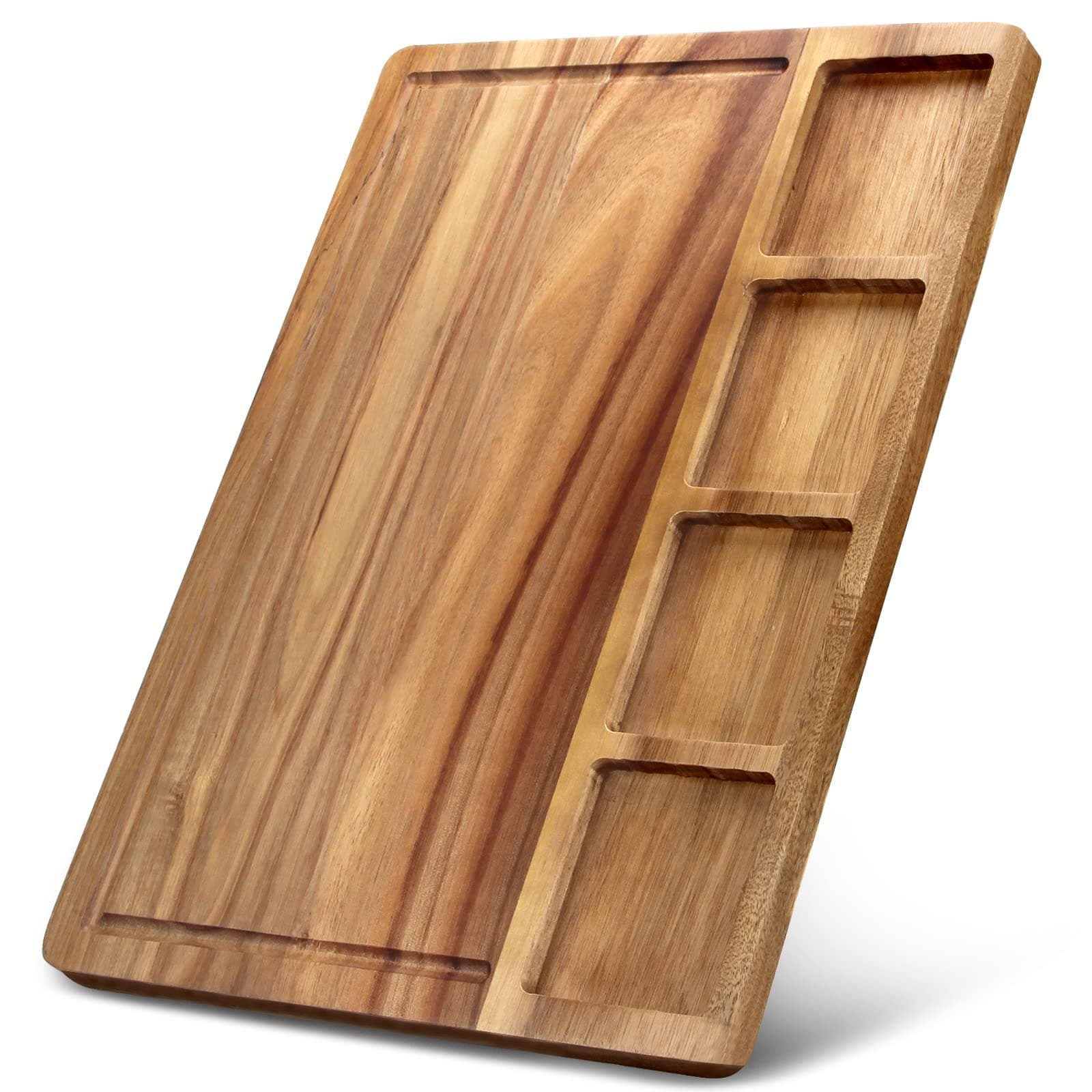 Aoibox  17 in x 12 in Natural Acacia Wood Rectangular Charcuterie Serving Platter with Juice Groove
