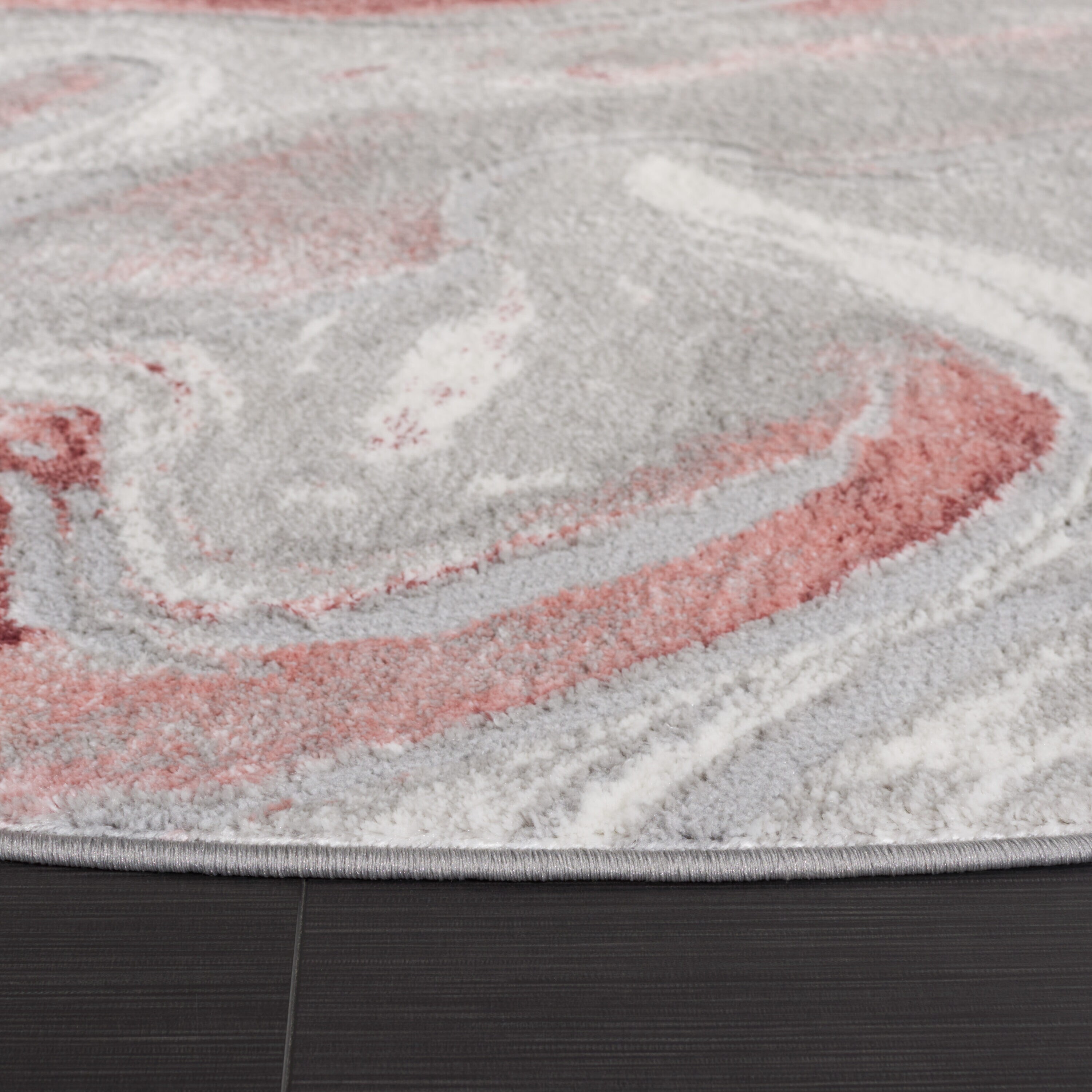 Safavieh Meadow 553G Light Grey / Pink 7 X 7 Round Area Rug in the Rugs ...