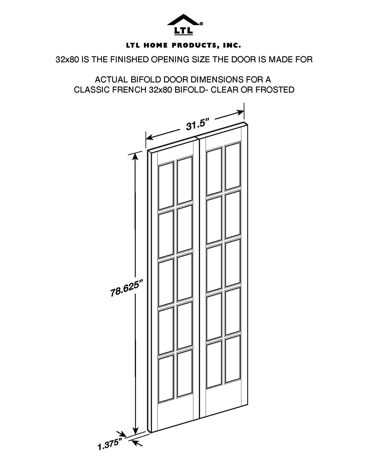 Pinecroft 852728 Bifold-Sliding-Closet-Doors - View #6