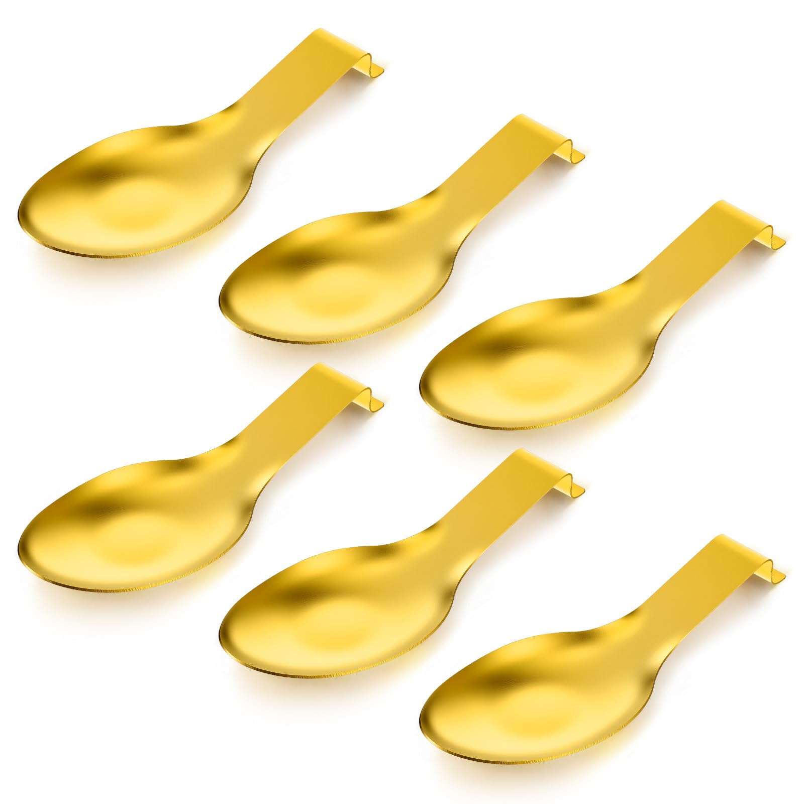Aoibox  Gold Stainless Steel Spoon Rest 6 Pack 9 85 x 3 74 In Spatula Ladle Holder Dishwasher Safe Stovetop