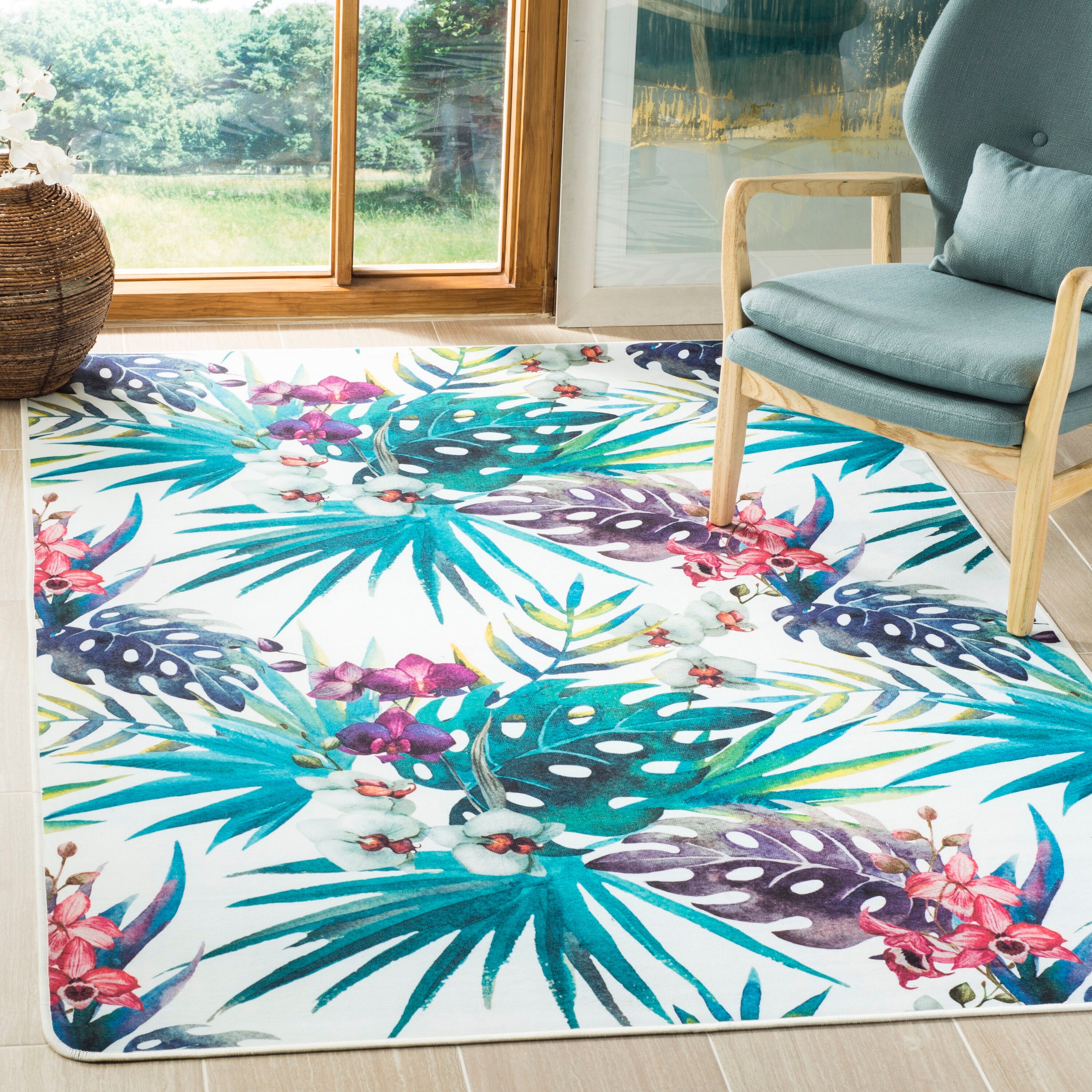 Safavieh Daytona 5 x 8 Ivory/Green Indoor Abstract Coastal Area Rug