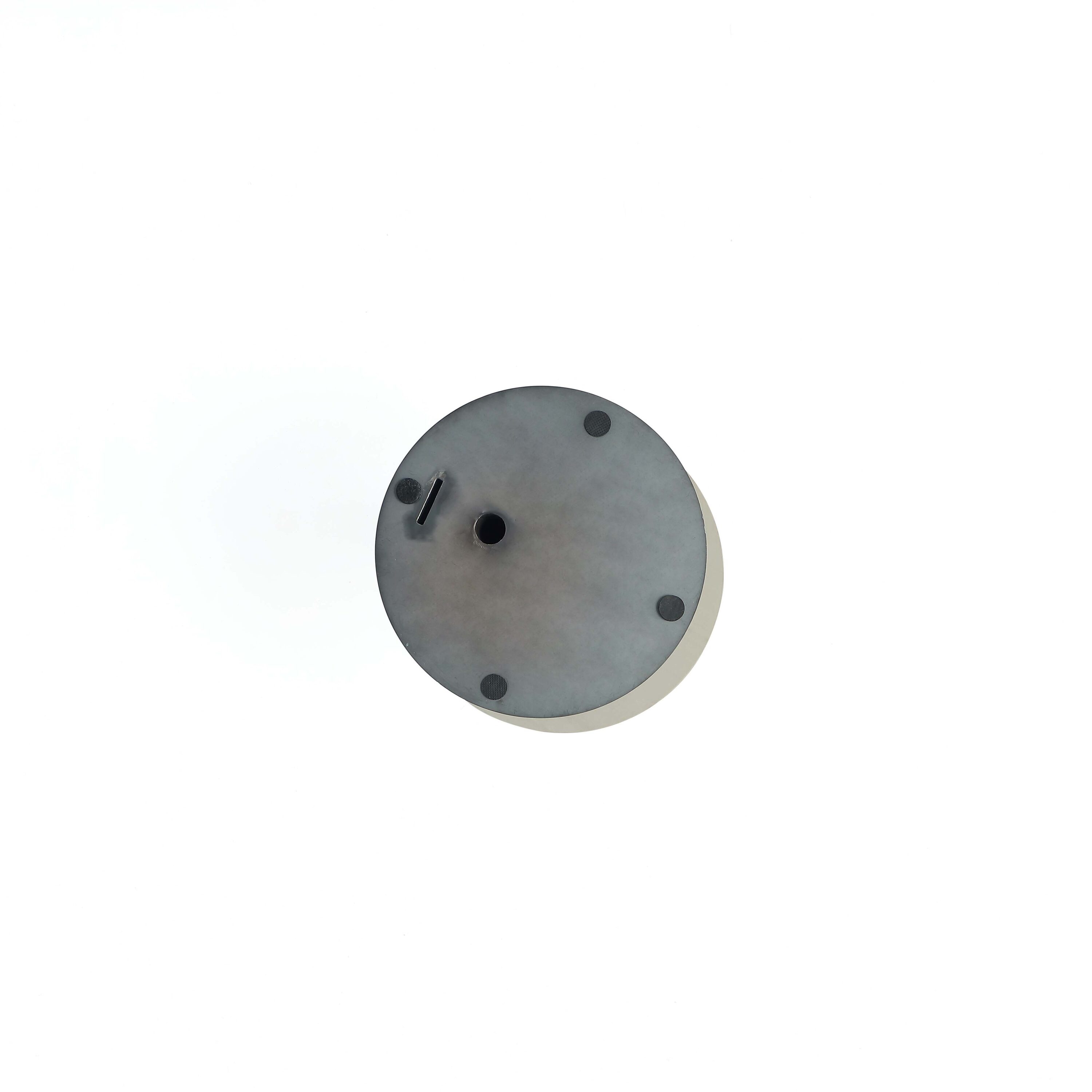 Modern Round Stone and Metal Accent Table