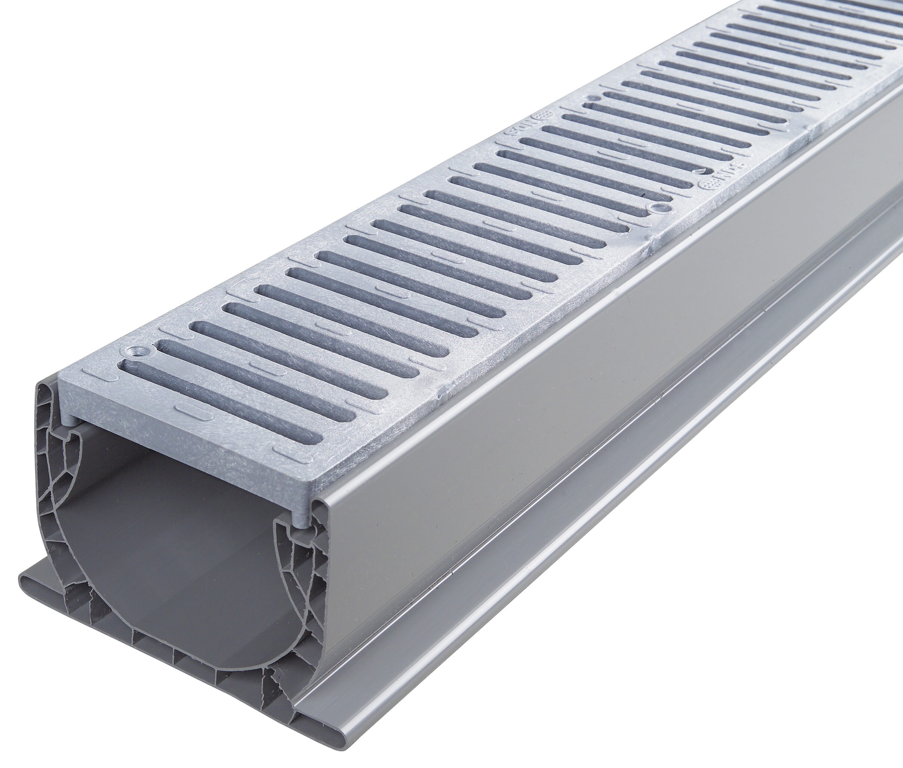 NDS 2 ft. Plastic Spee-D Channel Drain Grate in Gray 241-1 - The Home Depot