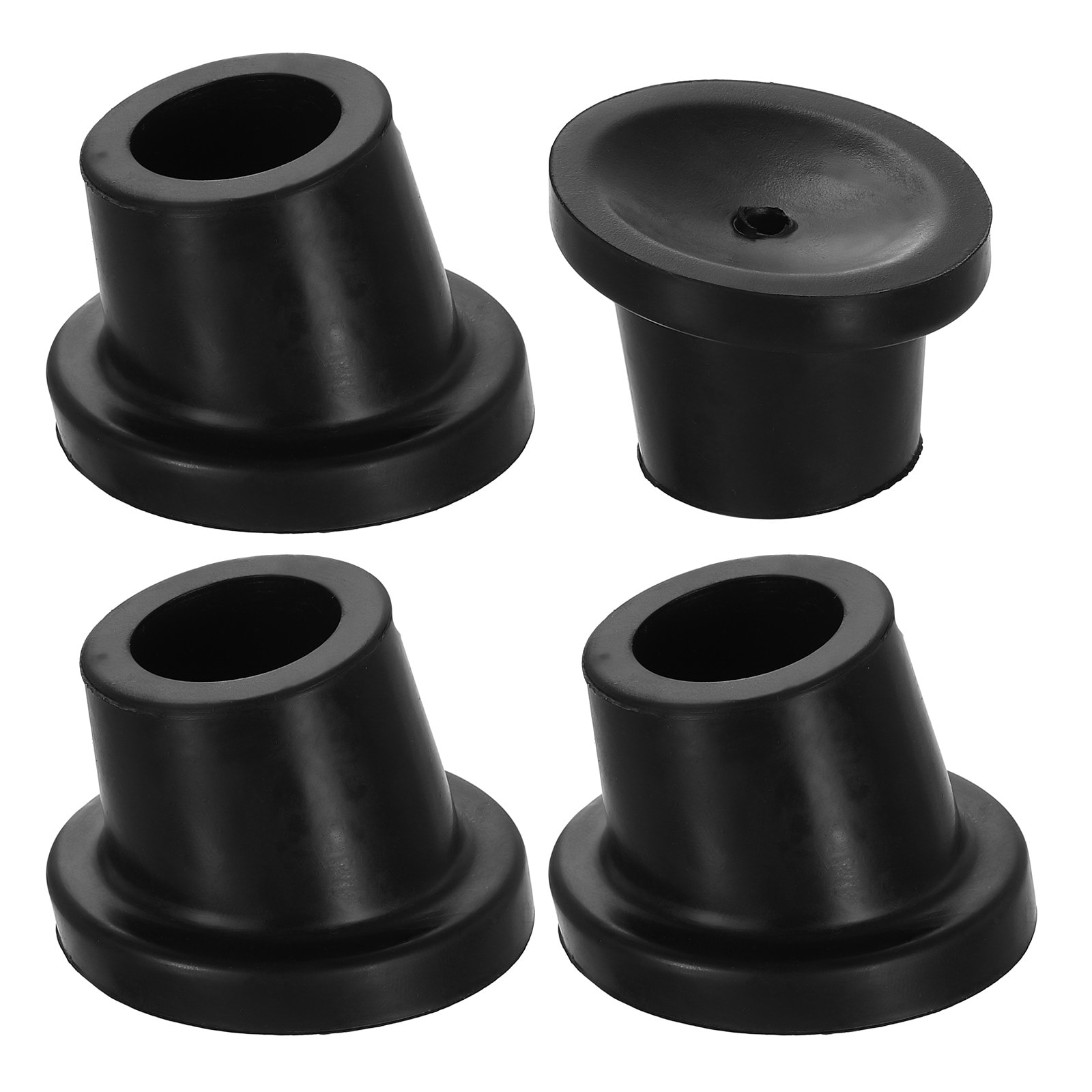 Unique Bargains 4pcs Replacement Feet for Shower Chair Bath Seat 1inch ID Heavy Duty Non Slip Slope Rubber Suction Cup Feet Chair Leg Caps for Shower Stools and Transfer Bench Black