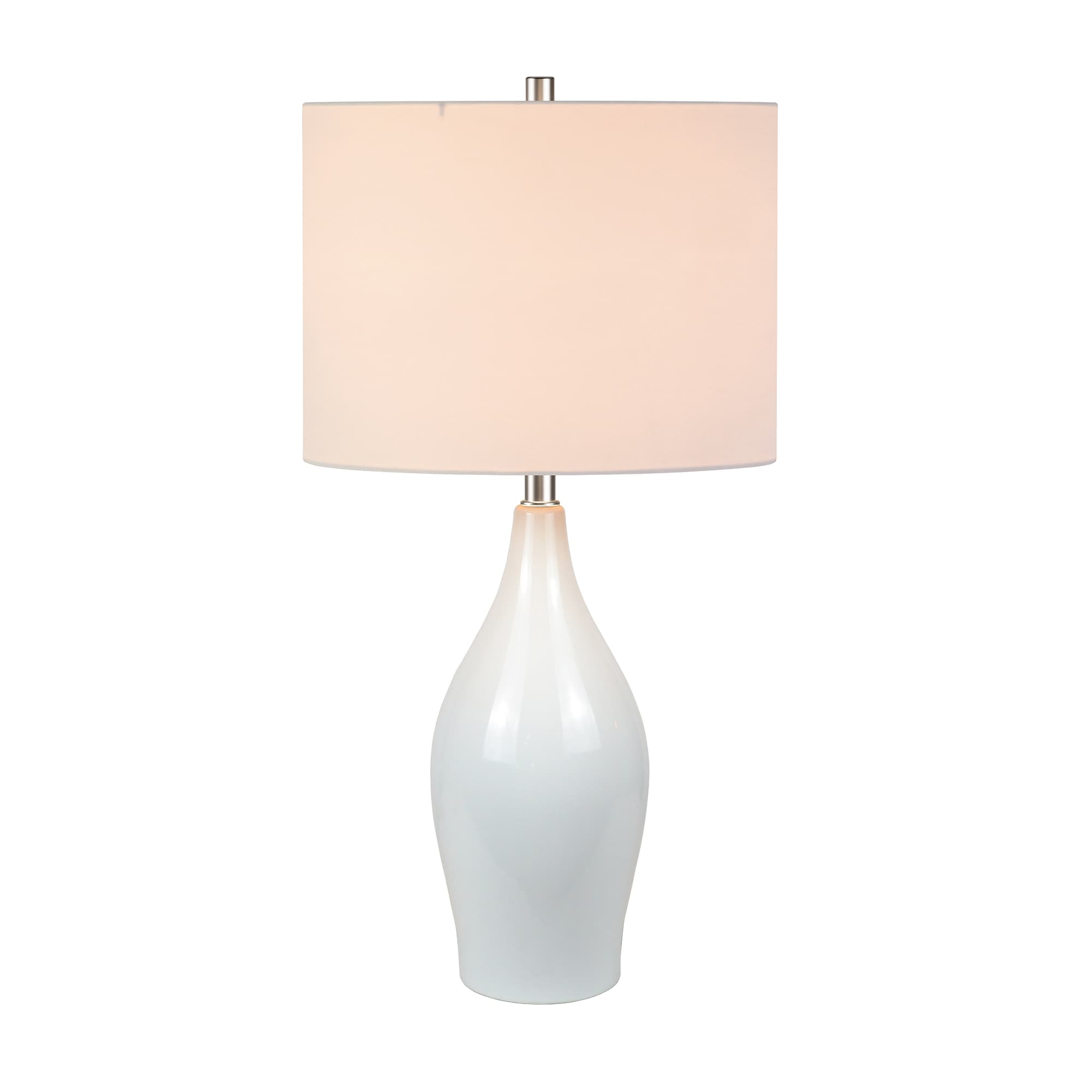 Hailey Home Derek 2300-in Brass Table Lamp with Fabric Shade in the Table  Lamps department at