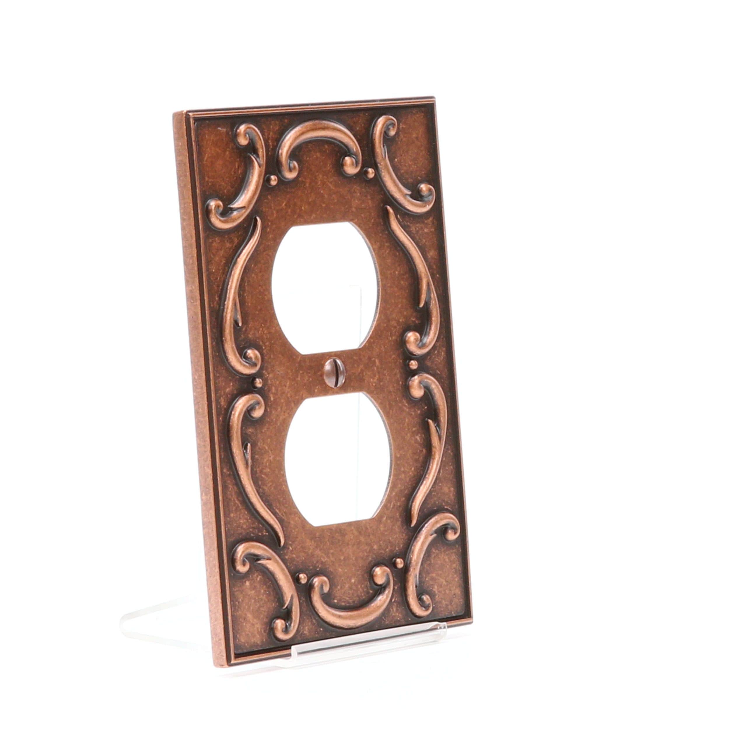 Brainerd French Lace Single Duplex Outlet Wall Plate SPONGED COPPER 223078 Brainerd French Lace Single Duplex Outlet Wall Plate SPONGED COPPER 223078