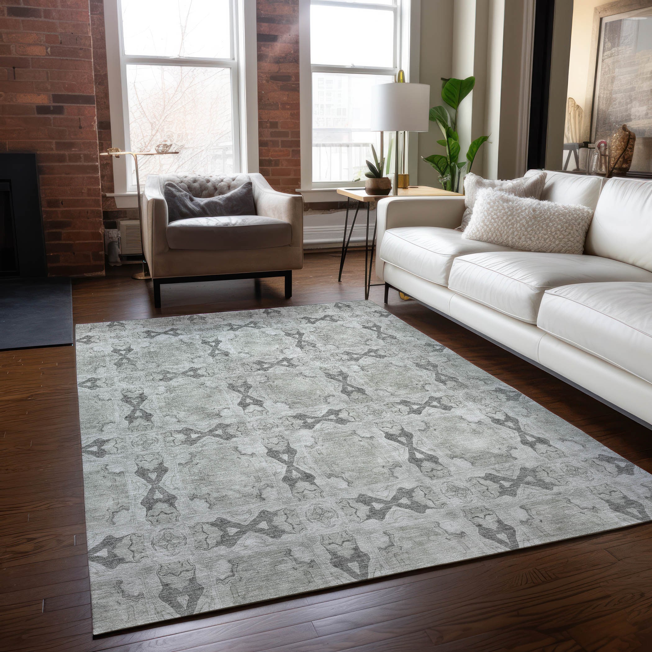 Addison Rugs ACN564IV3X5 Chantille ACN564IV 3 x 5 (ft) Polyester Ivory Rectangular Indoor/Outdoor Geometric Machine washable Area rug