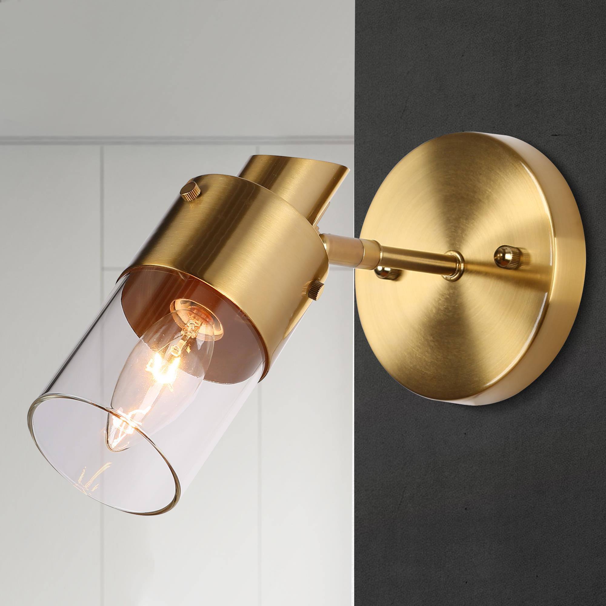 ZEVNI L3VAVVNQW4457SO7 Fido 4.7-in W 1 -Light Polished Gold Wall Sconce