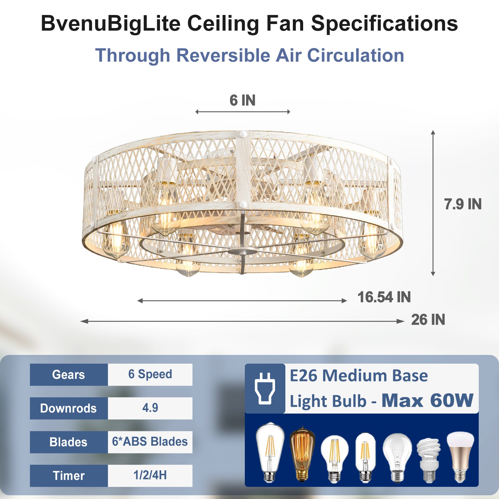 Dovanpaul 58-60CG-LW Ceiling-Fans - View #2