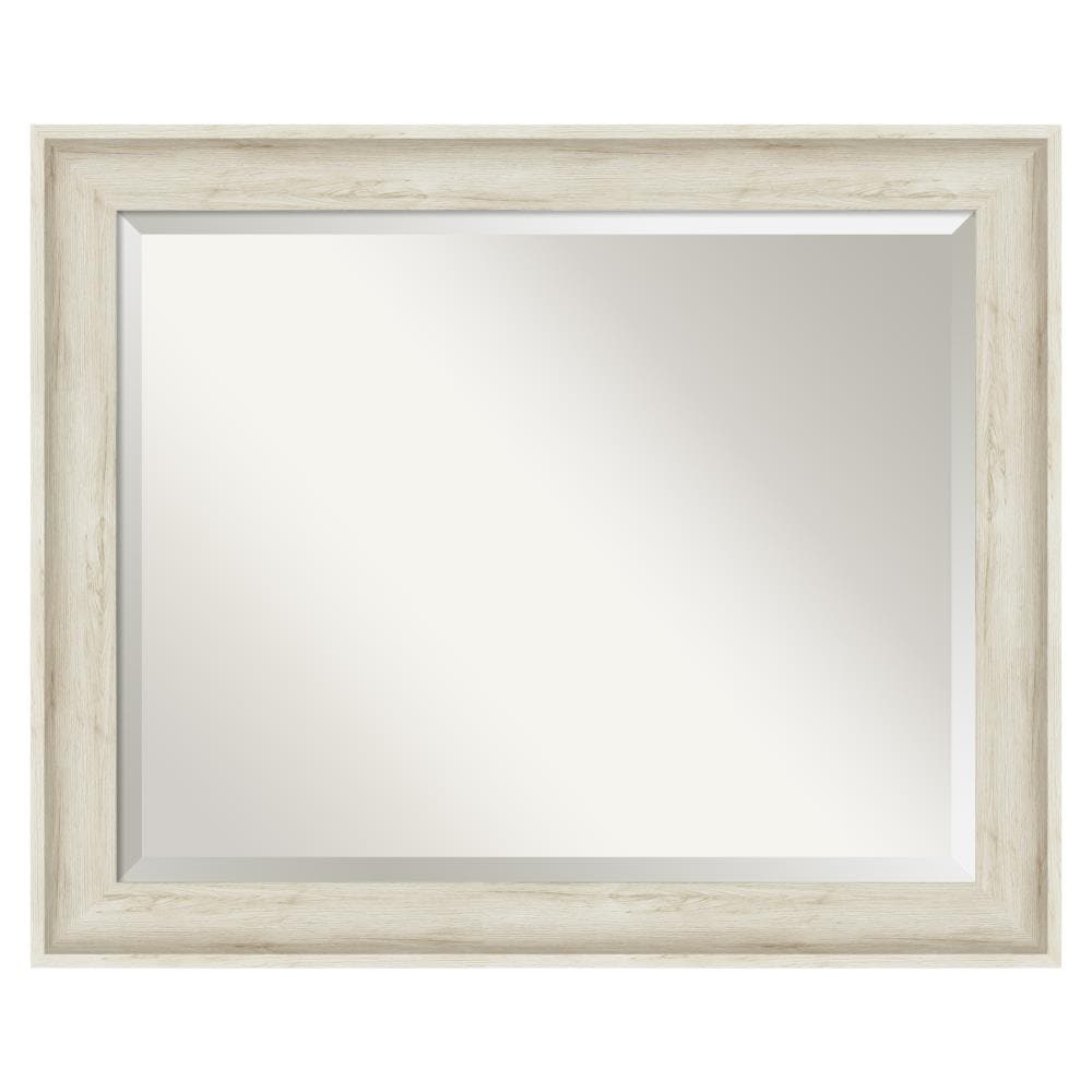 Amanti Art DSW4960916 Regal Birch 33-Inches x 27-Inches Framed Rectangle Bathroom Vanity Mirror ( Natural Cream,White )