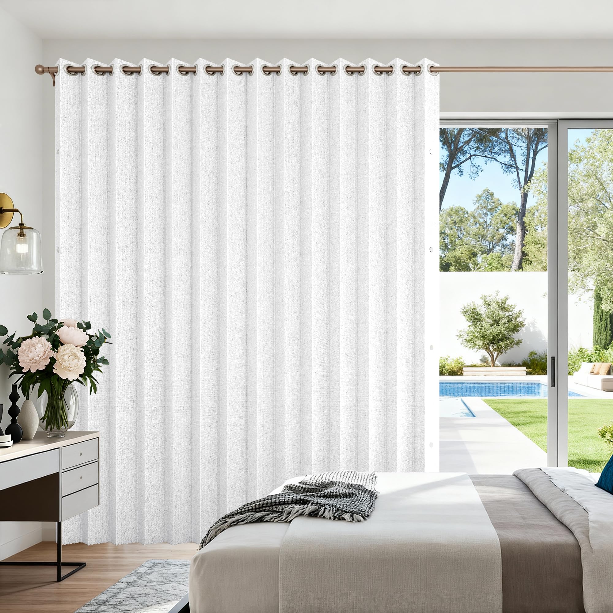Phewnyzo Fabric Vertical Shade 100 percent Blackout Panel for Sliding ...
