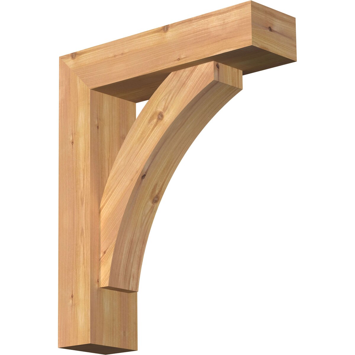Ekena Millwork 1463938 Thorton Block Smooth Bracket with Offset Brace Western Red Cedar Wood Standard Bracket