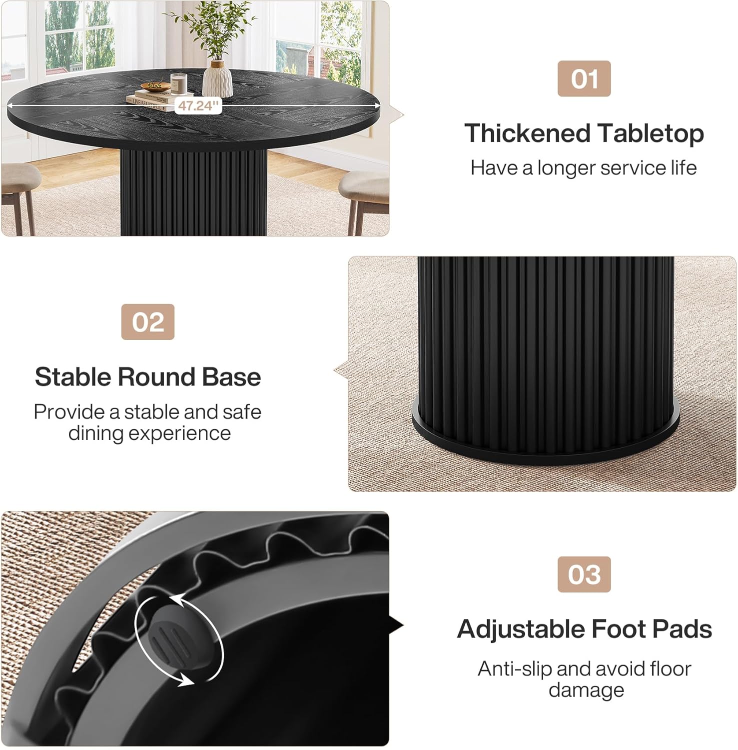 Tribesigns LWSC-F2187X Dining-Tables - View #3