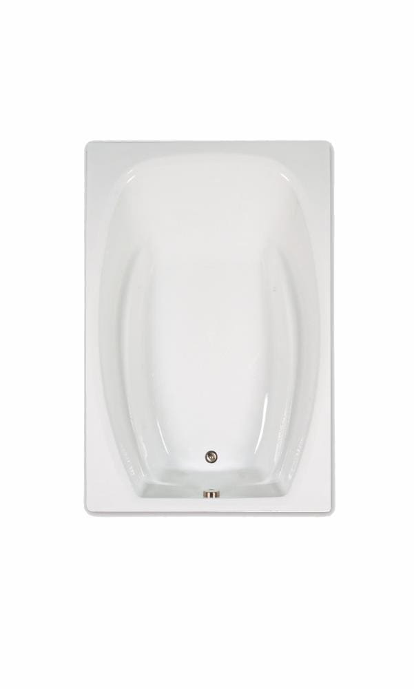 WaterTECH S7248 WHITE Designer 48-in x 72-in White Acrylic Rectangular Drop-in Soaking bathtub ( Reversible Drain )