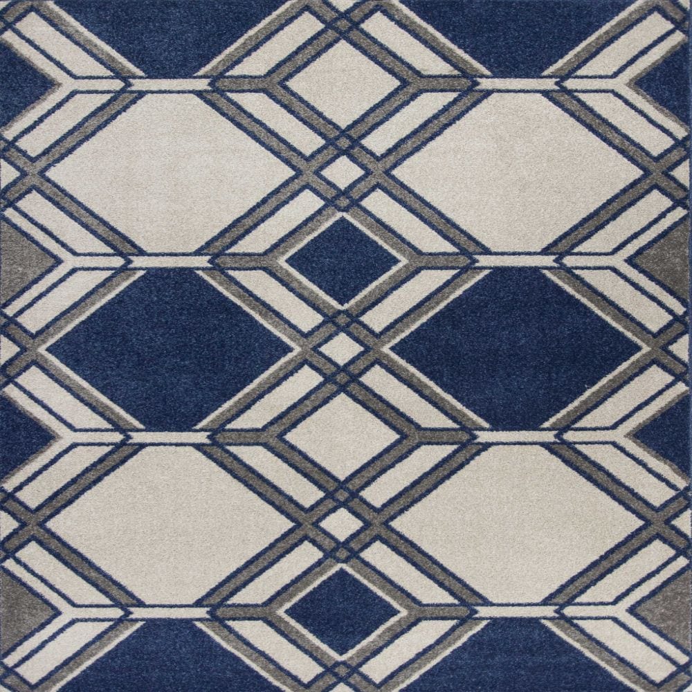 HomeRoots 352982 Bernadette 7 X 10 (ft) Rag Ivory Denim Indoor Abstract Area Rug