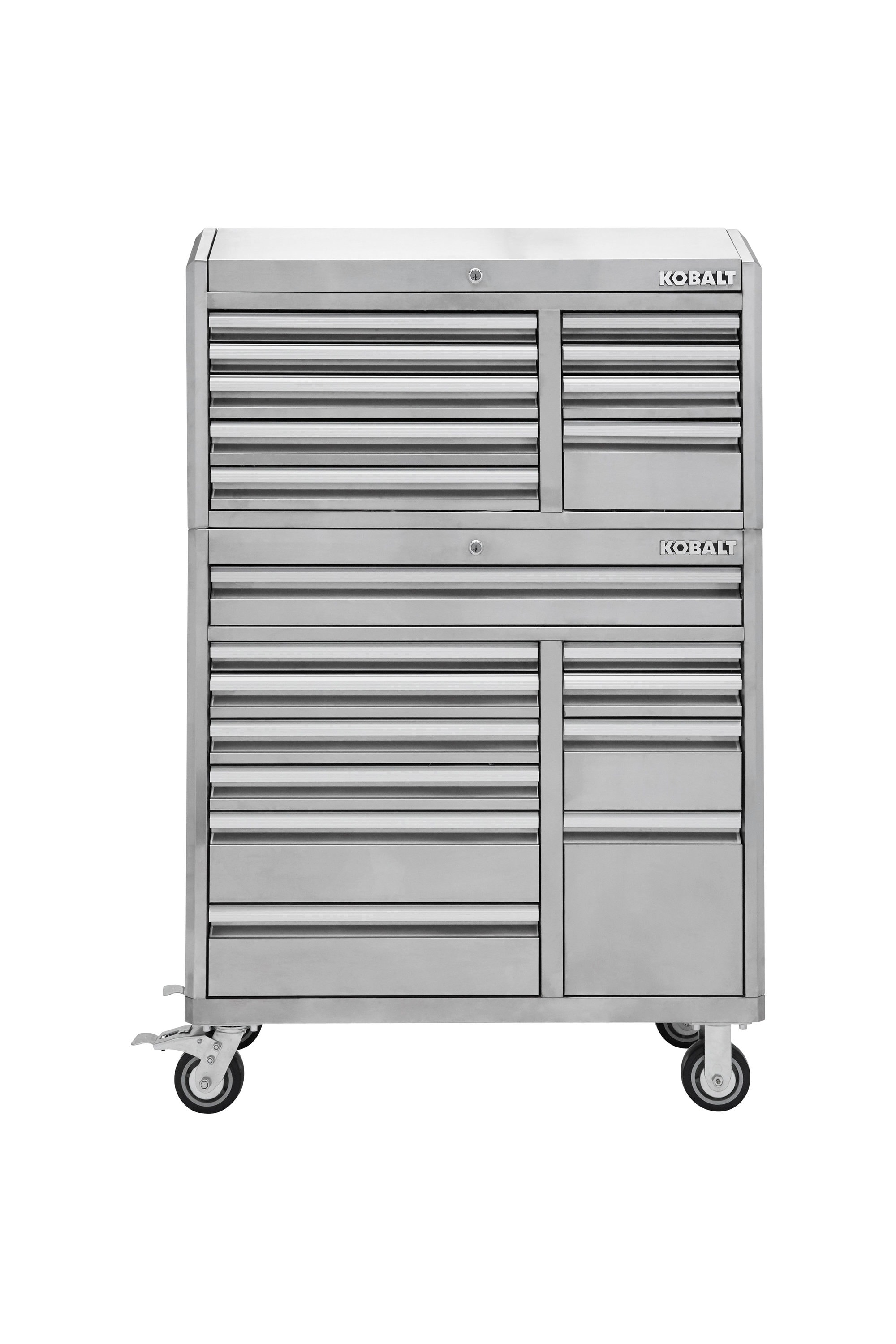 Kobalt 3000 Series 41-in W x 41-in H 11-Drawer Stainless Steel Rolling Tool  Cabinet (Stainless Steel) at