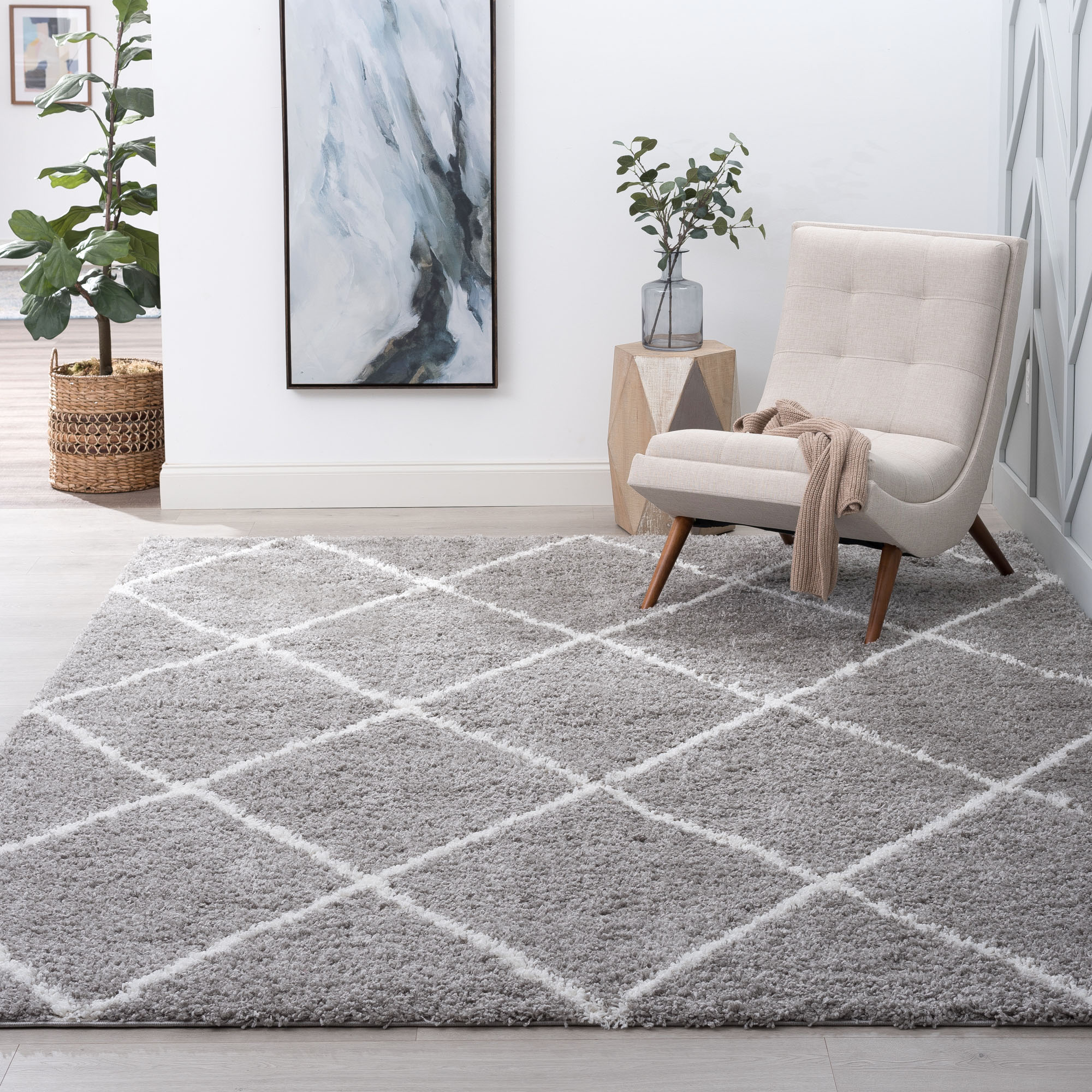 Tayse Soho Shag Benji SOH1101 Gray Area Rug - Carpetmart.com - Carpet Mart