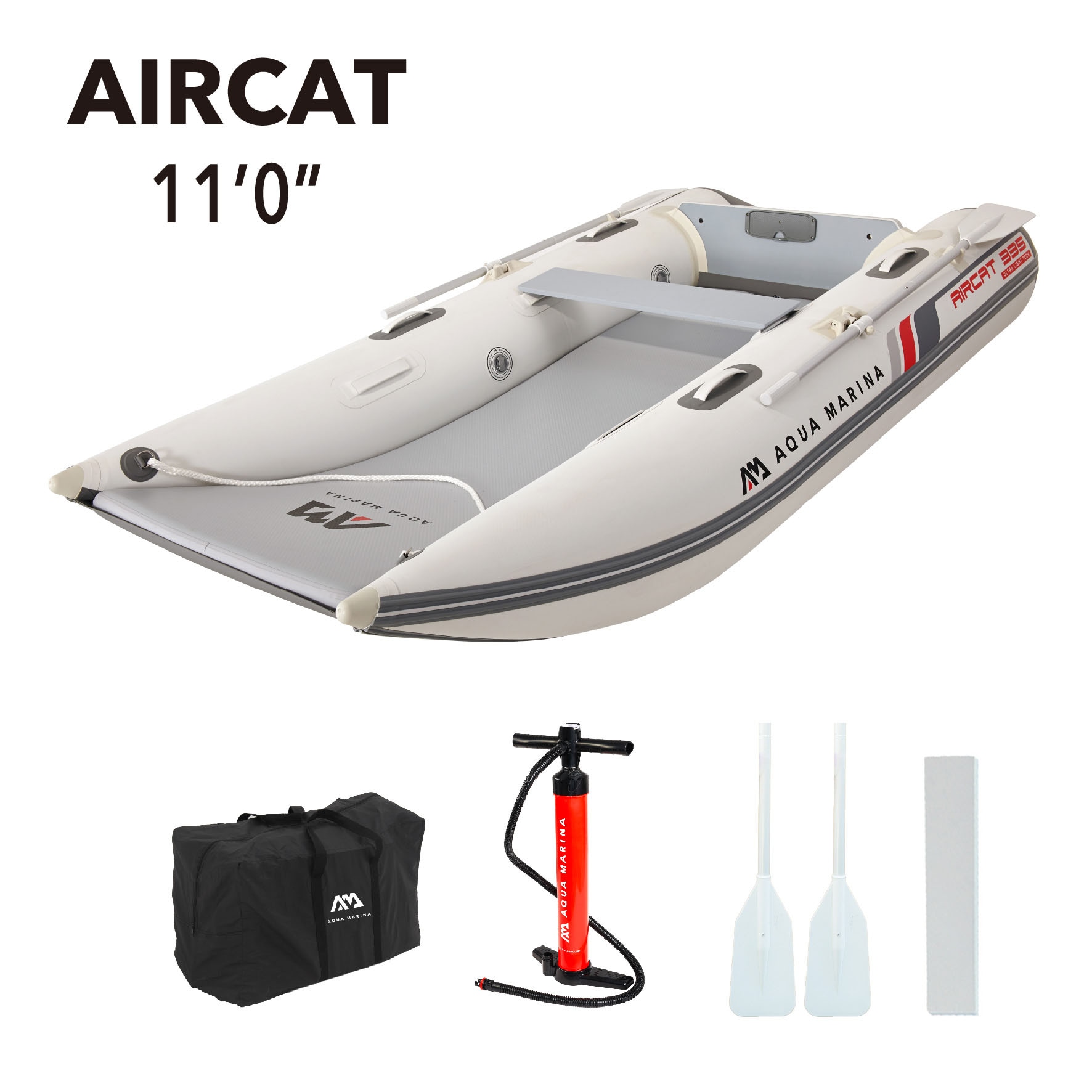 Aqua Marina BT-AC335 Aircat 11-ft x 63-in Gray 1 -Person Paddle Boat