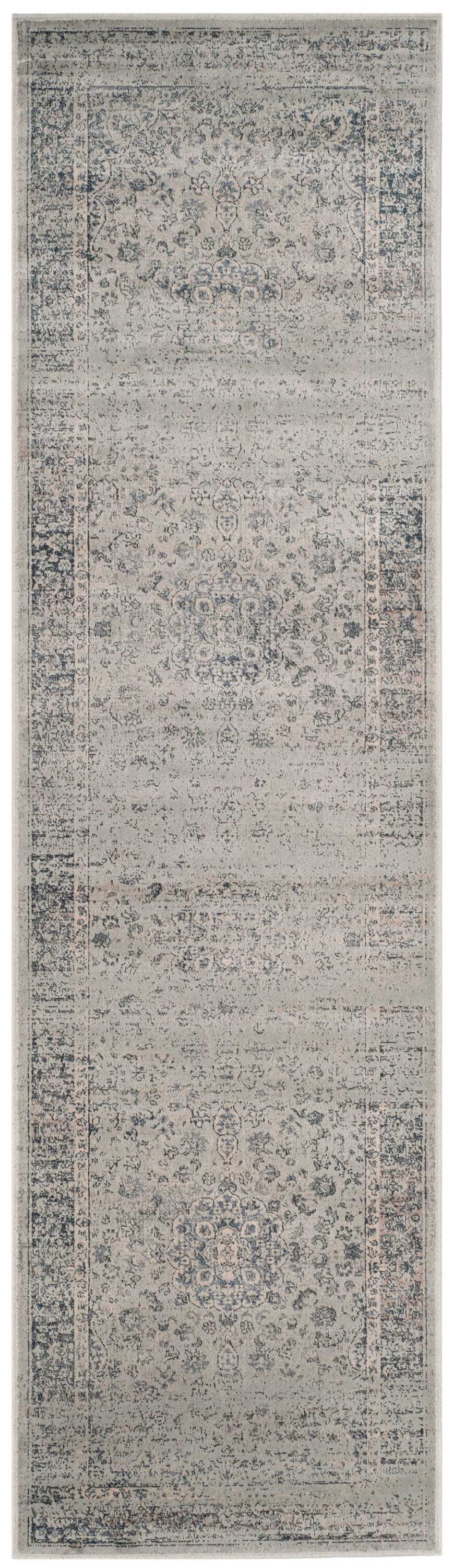 Safavieh VTG113-7660-28 Vintage Alhia 2 x 8 (ft) Loomed Synthetic Light Blue Rectangular Indoor Distressed/Overdyed Vintage Runner rug