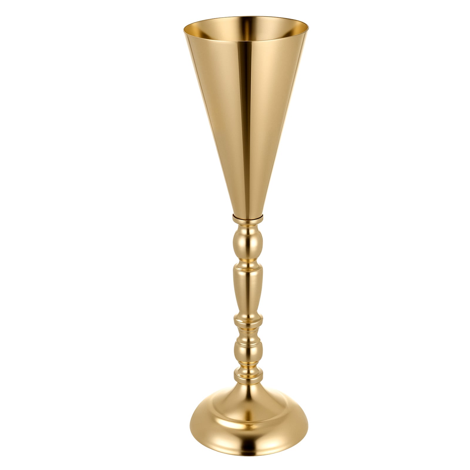 Mecale 20-Pack 16.9-in Trumpet Wedding Flower Vase Q235A Steel Electroplated Banquet Centerpiece Gold