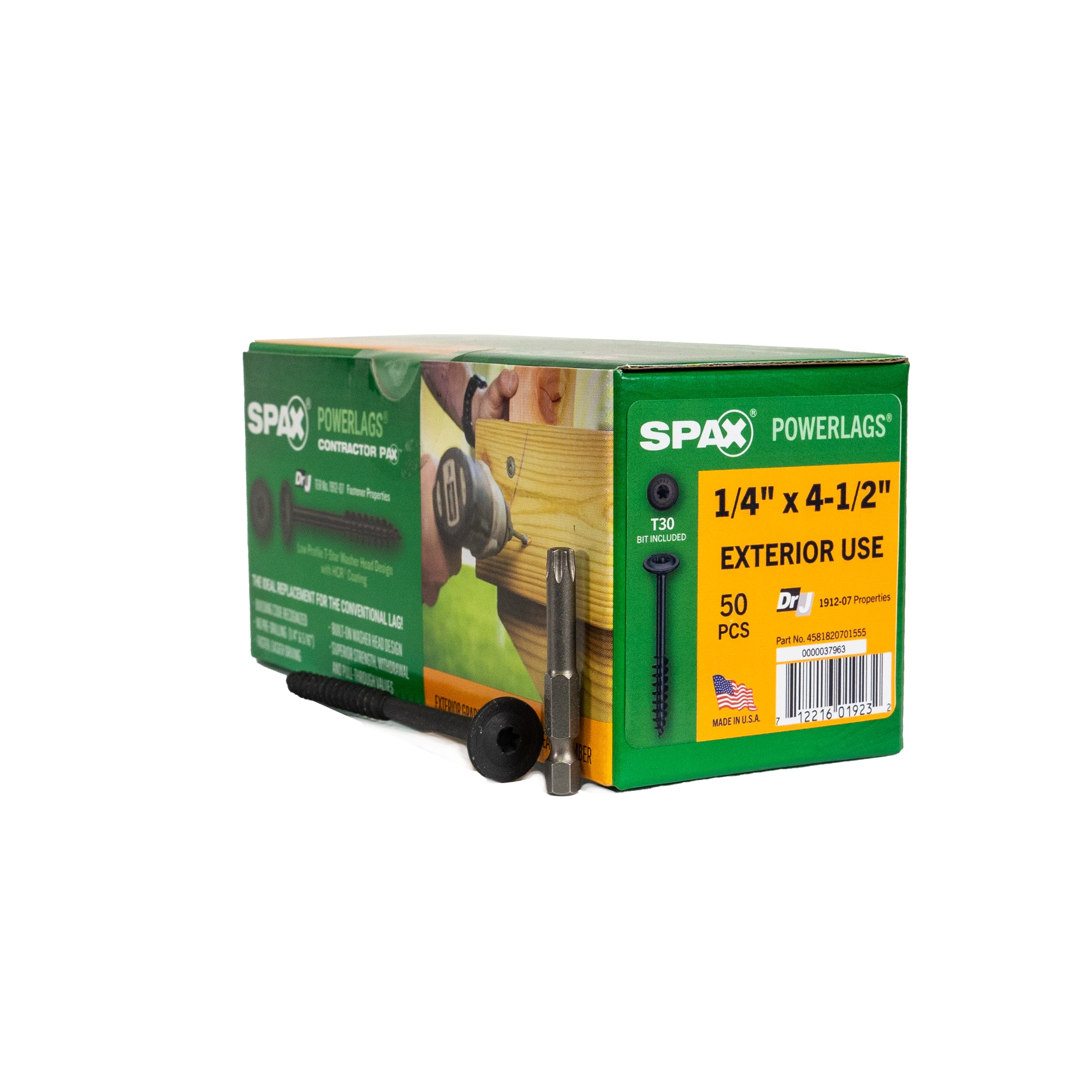 SPAX 4581820701555 1/4-in x 4-1/2-in Black Coated Washer -Head Exterior Structural wood screws 50 -Pack