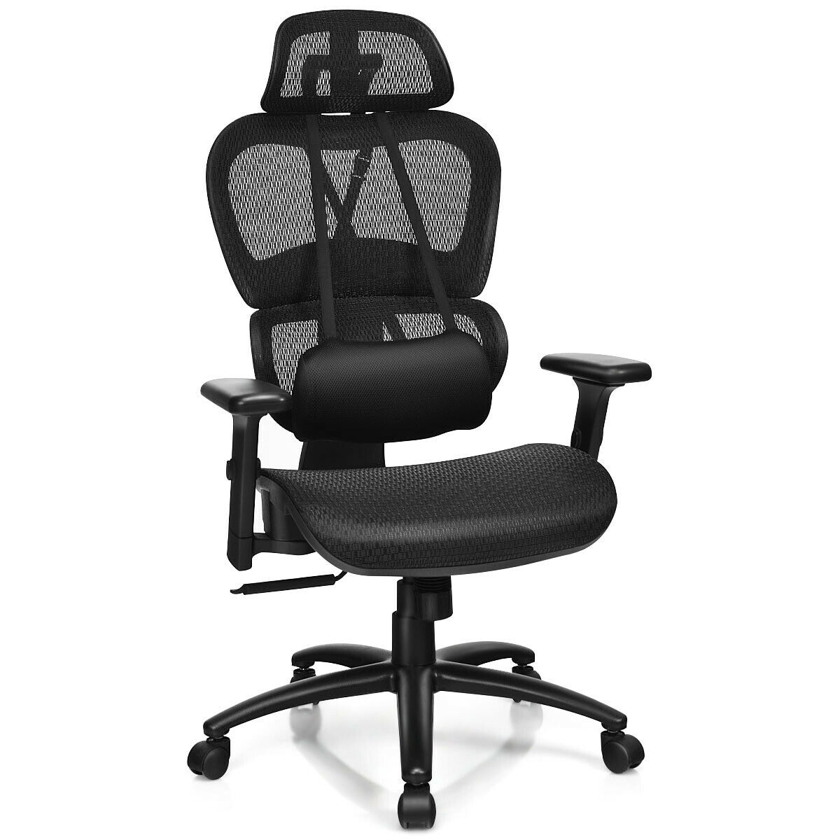 CASAINC WF-HYSN-63657 Black Contemporary Ergonomic Adjustable Height Swivel Mesh Executive Chair