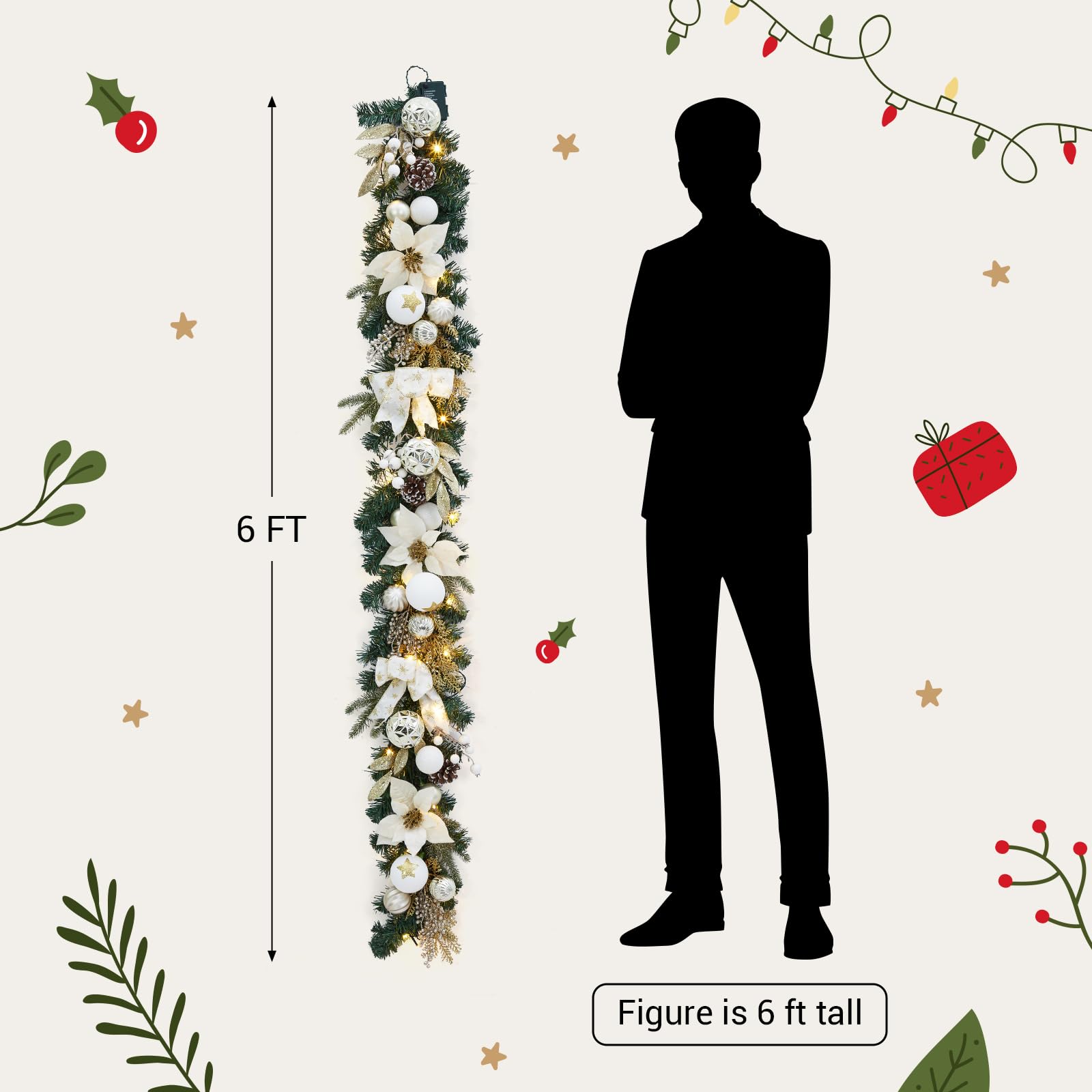 Garvee LHL-PHO-15KEWDHY Artificial-Christmas-Garland - View #2