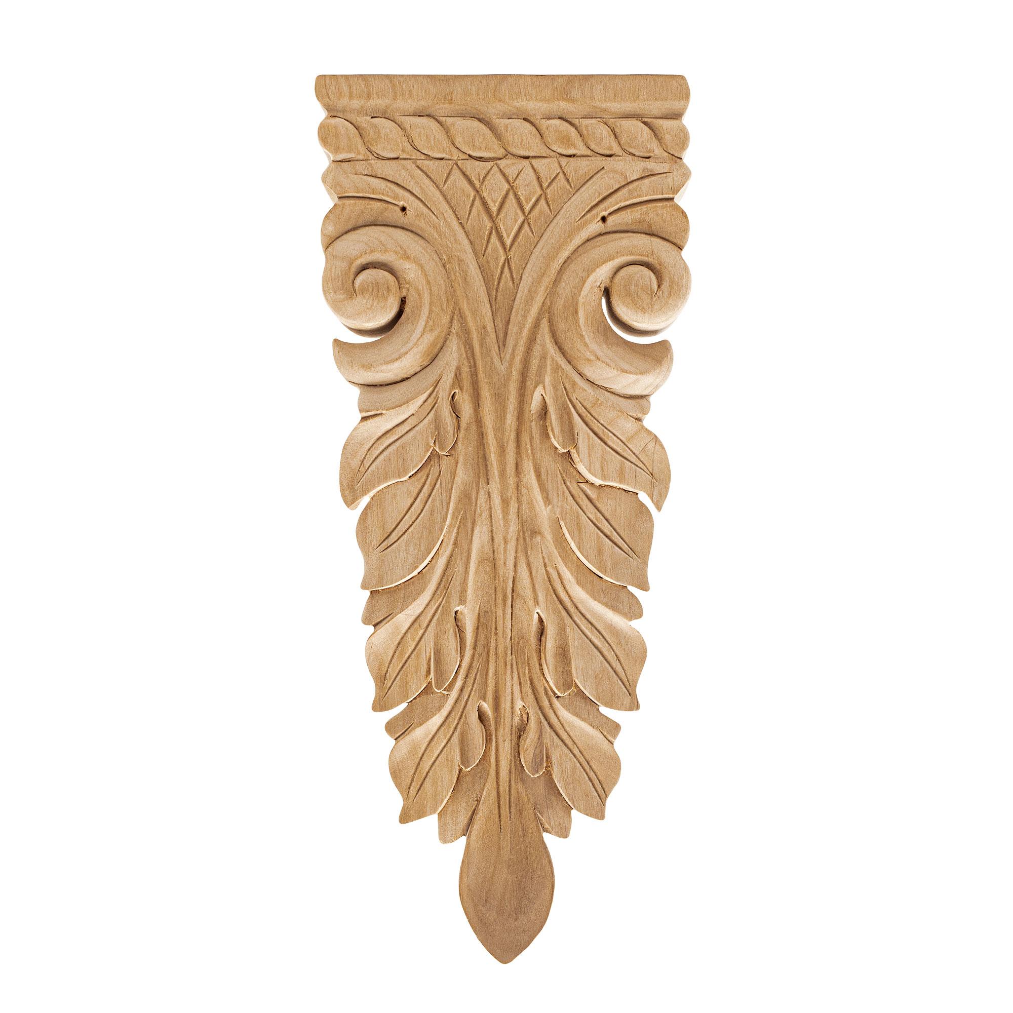 Architectural Products by Outwater RWC05-L-ALD-2PK 3.875-Inches W x 9.25-Inches H Acanthus Unfinished Applique