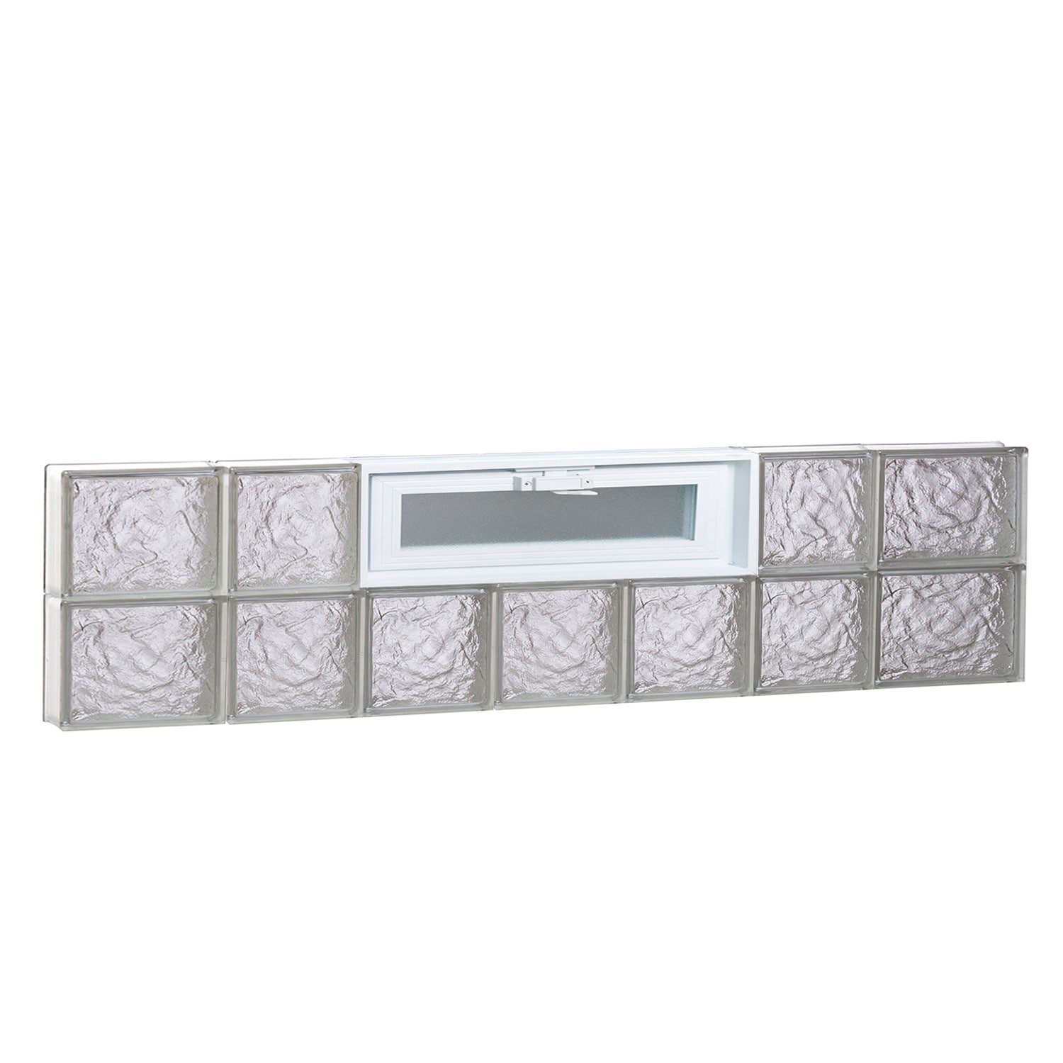 REDI2SET V4612IS Ice Glass 44-1/4-in x 11-1/2-in Frameless Replacement Vented Glass Block Window