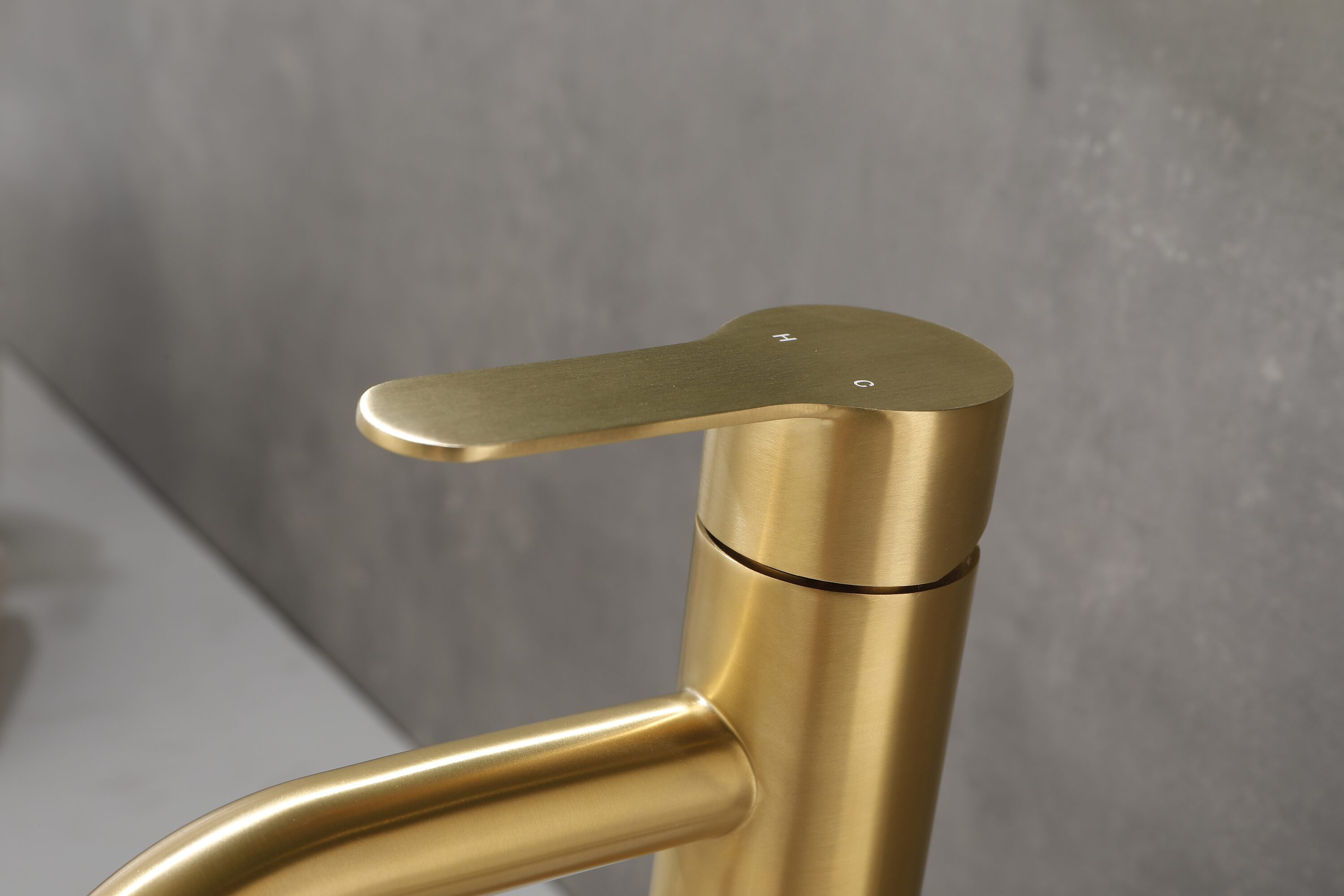Brushed Gold Stainless Steel Single Handle Waterfall Faucet