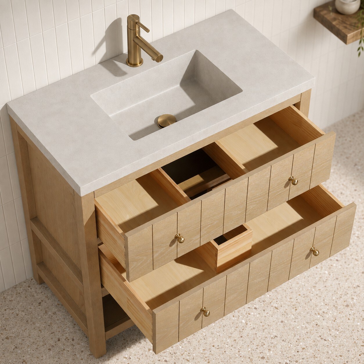 Ari Kitchen & Bath AKB-MONICA-36-OAK Bath-Vanity-Combo - View #3