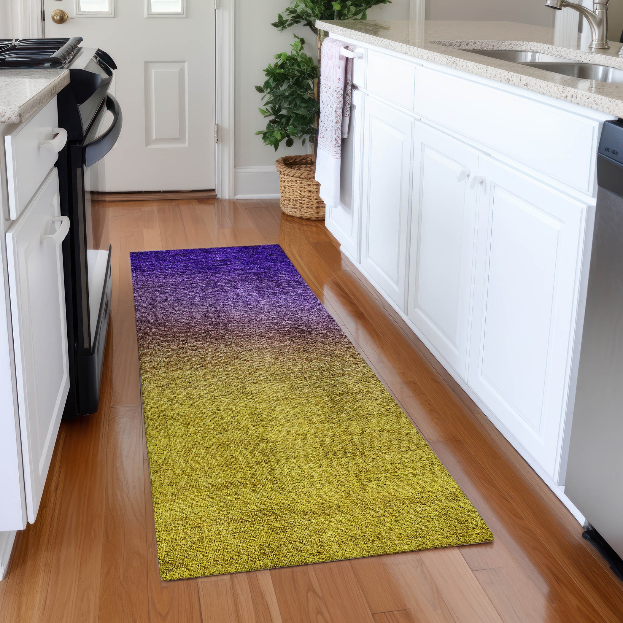 Addison Rugs ACN587PP2X8 Chantille ACN587PP 2 x 7 (ft) Polyester Purple Rectangular Indoor/Outdoor Geometric Moroccan Machine washable Runner rug