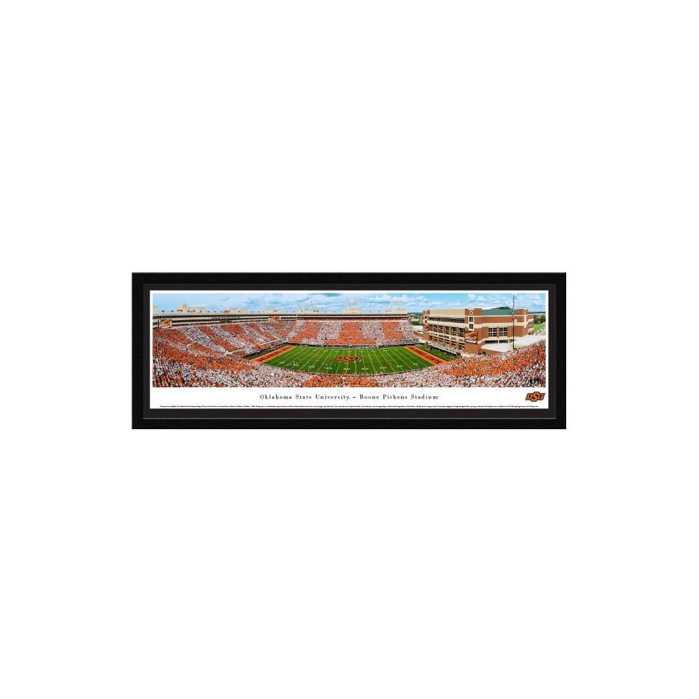 Blakeway Panoramas OKSU5M Oklahoma State Cowboys James Blakeway Black Metal Framed 15.5-in H x 42-in W Sports Paper Print