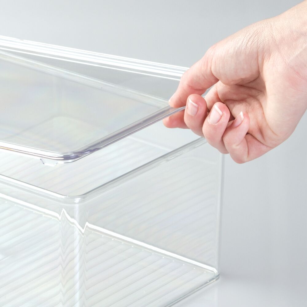 mDesign Clear Plastic Storage Bin - Clear / 15L x 4W 4-Pack - Dormify in  2023