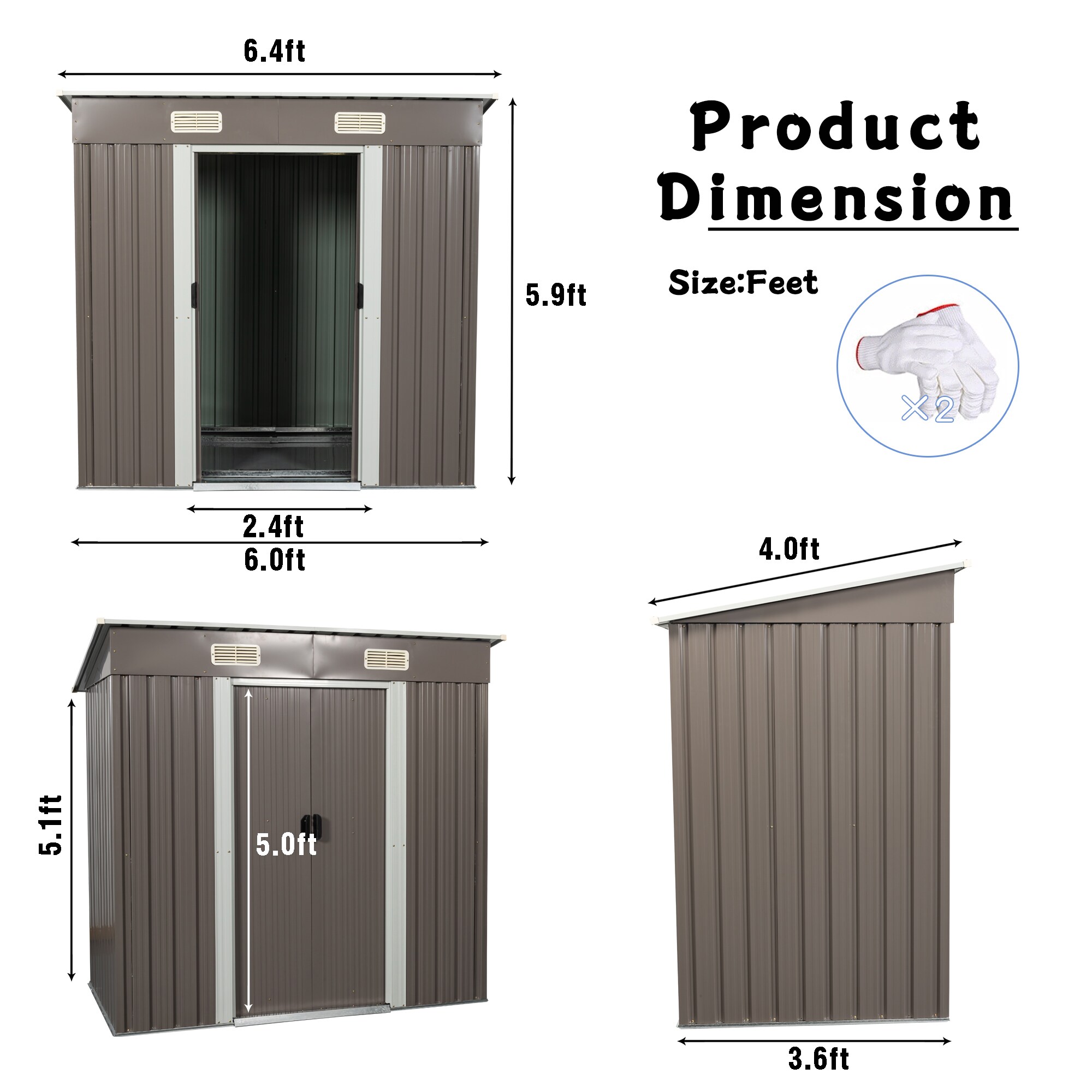 Kahomvis WWC-QP211-24 Metal-Storage-Buildings-Sheds - View #4