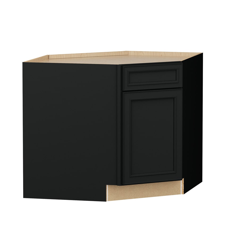 Shenandoah Irvington 36-in W x 34.5-in H x 24-in D Black Painted Sink Corner Sink Base Fully Assembled Cabinet Recessed Panel Miter