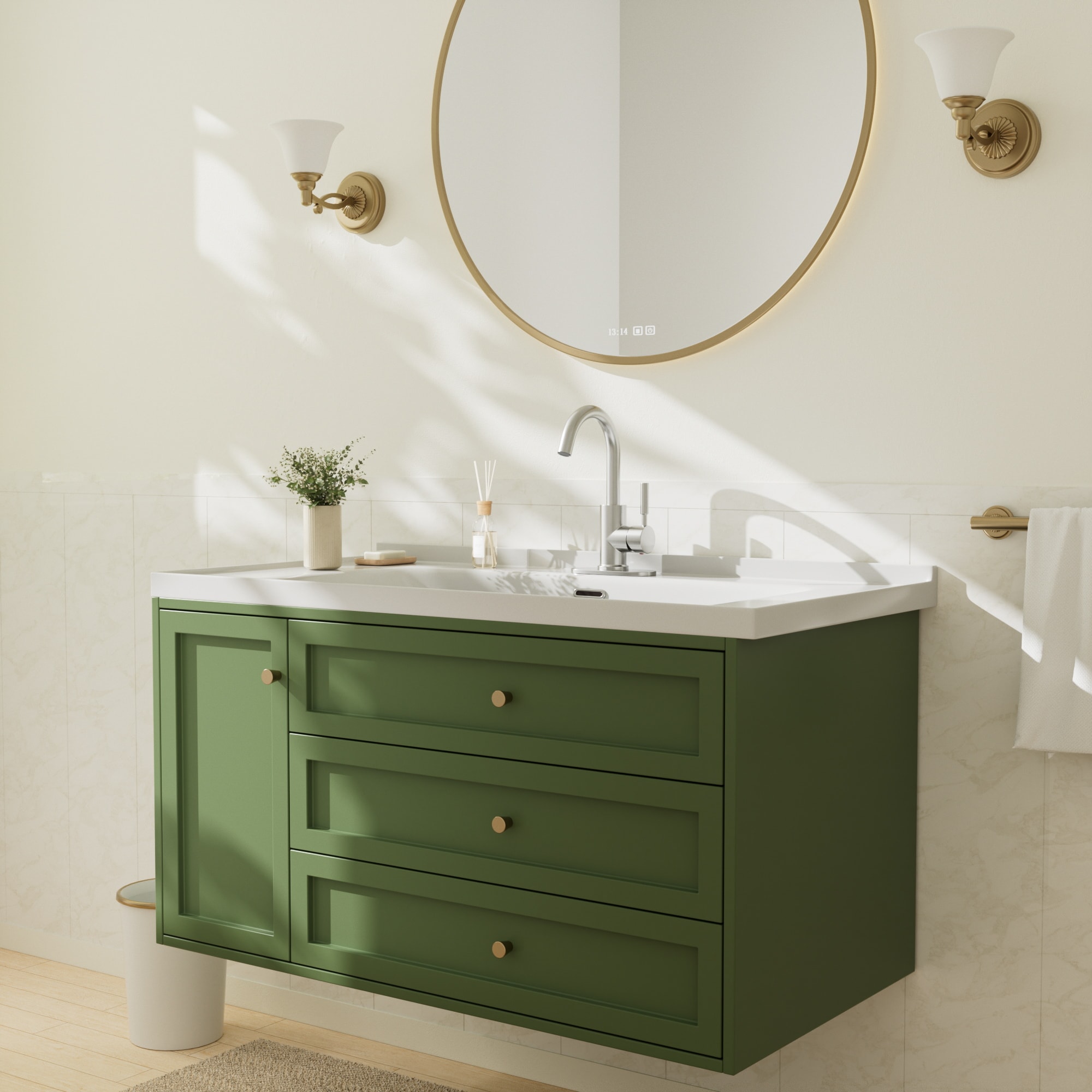 Brushed Nickel Single-Handle Bathroom Faucet with Metal Drain
