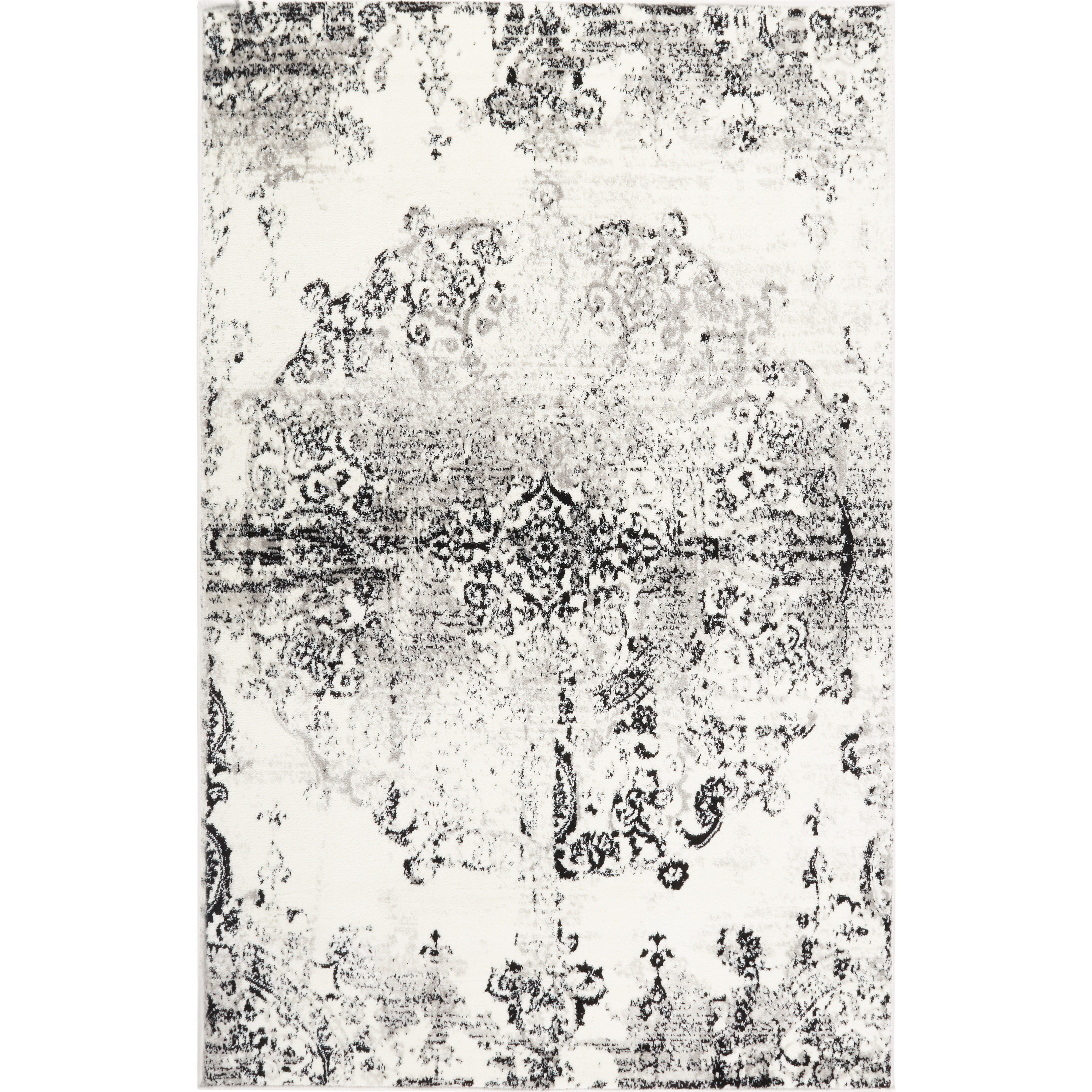 Home Dynamix 10-24276-123 Boho Makenna 9 X 12 (ft) Ivory/Gray Indoor Medallion Mid-century Modern Area Rug