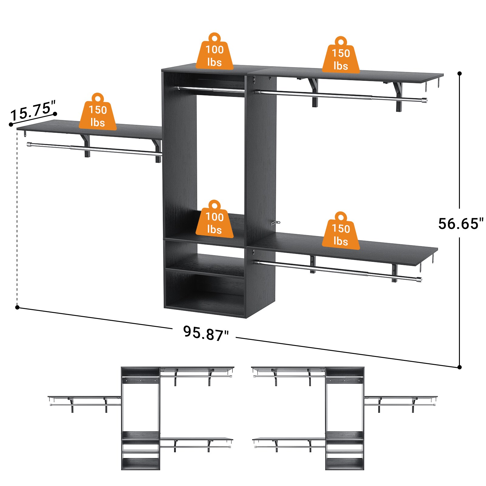 Aheaplus HCSS-B Wood-Closet-Kits - View #4