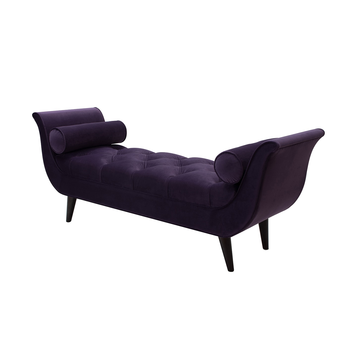 Jennifer Taylor Home 85170-864 Alma Midcentury Purple Velvet Accent Bench 64.5-Inches x 20-Inches x 25.5-Inches