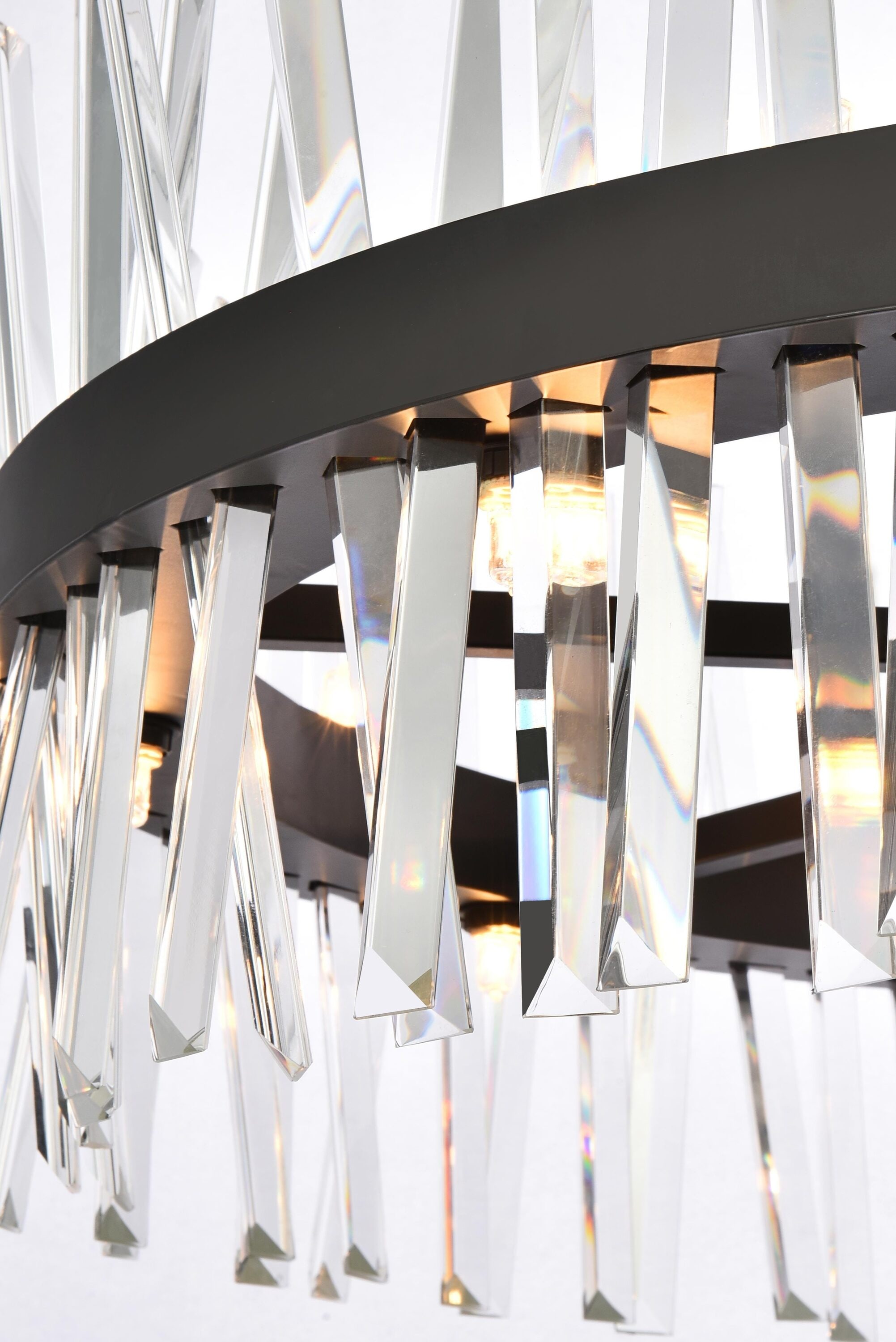 Serephina 32-Inch Black Crystal Round Chandelier