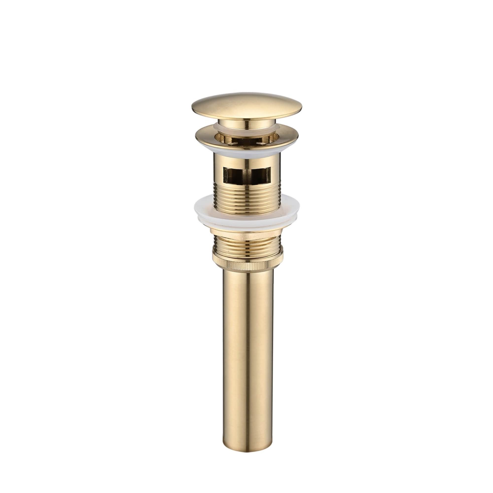 Wudkey 304 Stainless Steel Bathroom Sink Drain with Overflow Gold